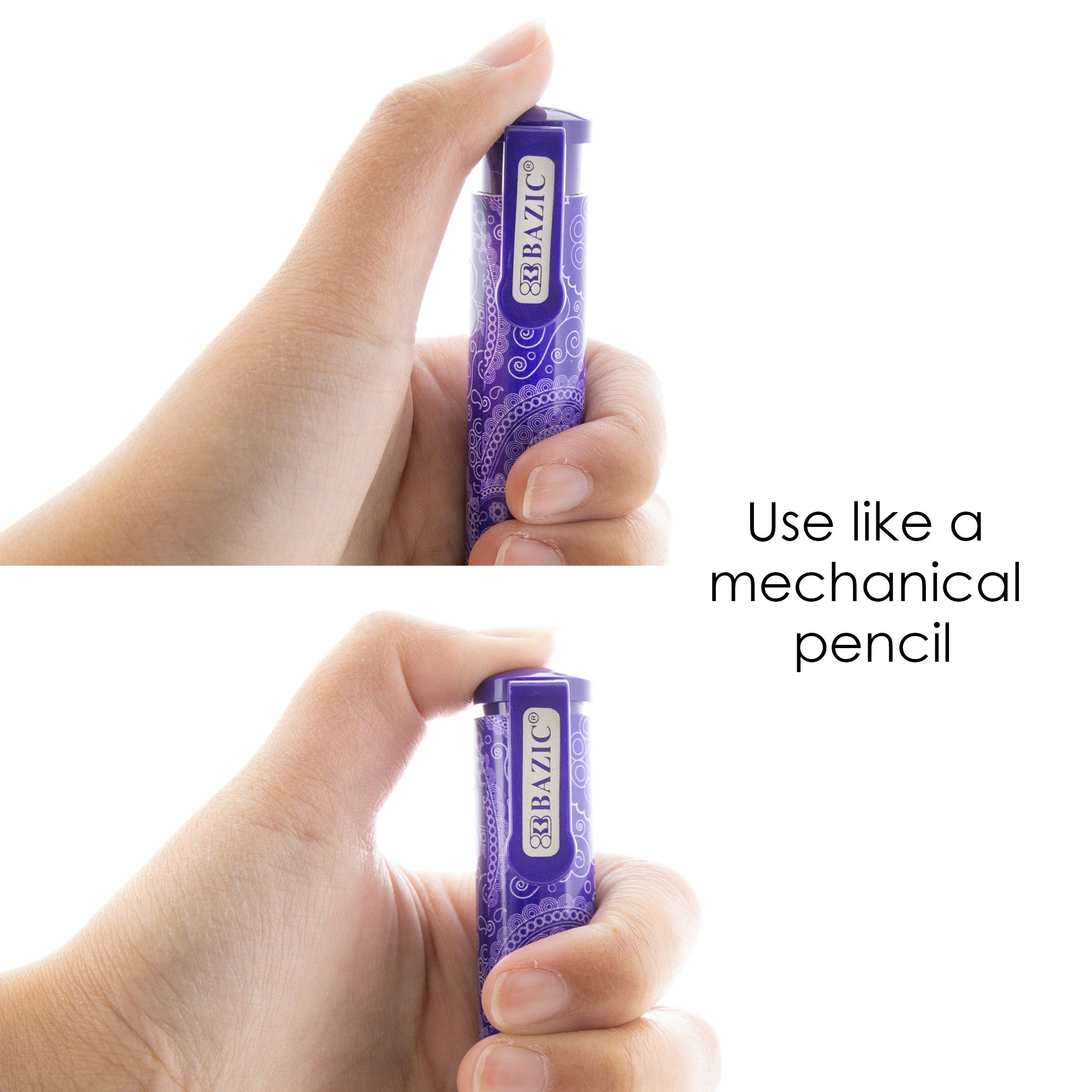 Retractable Stick Erasers, Assorted, Latex-Free