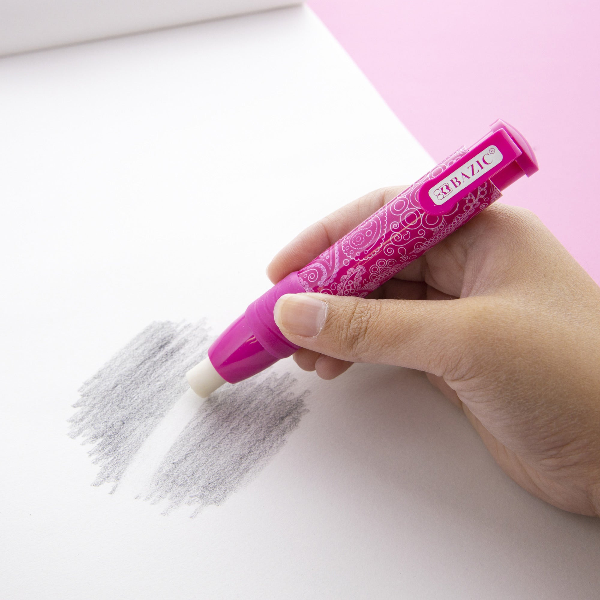 Retractable Stick Erasers, Assorted, Latex-Free