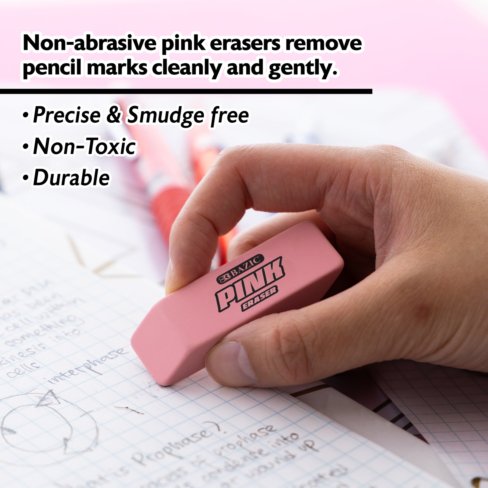 Pink Bevel Eraser