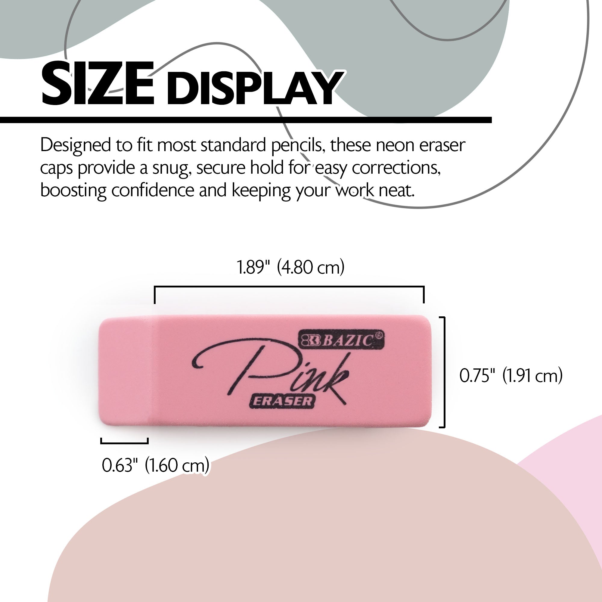 Pink Bevel Eraser (4/Pack)