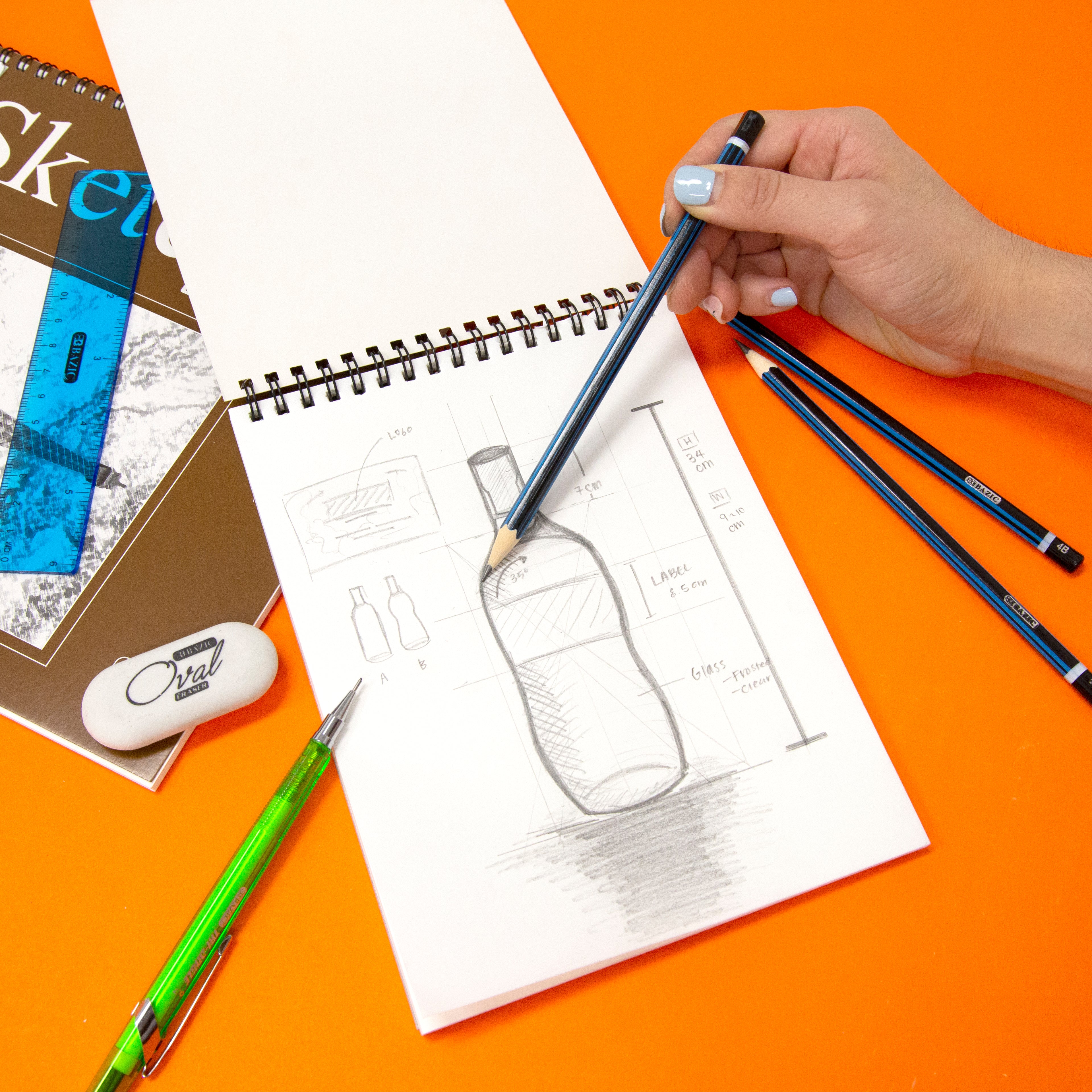 White Oval Eraser (4/Pack)