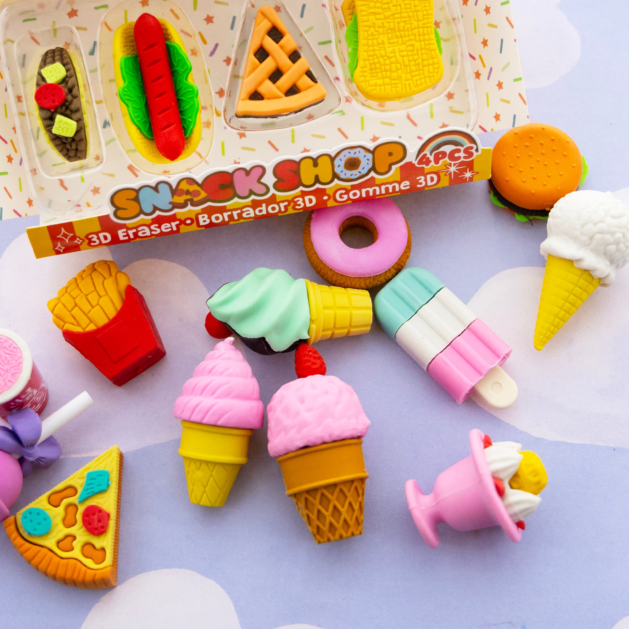 Snack Shop 3D Eraser Sets