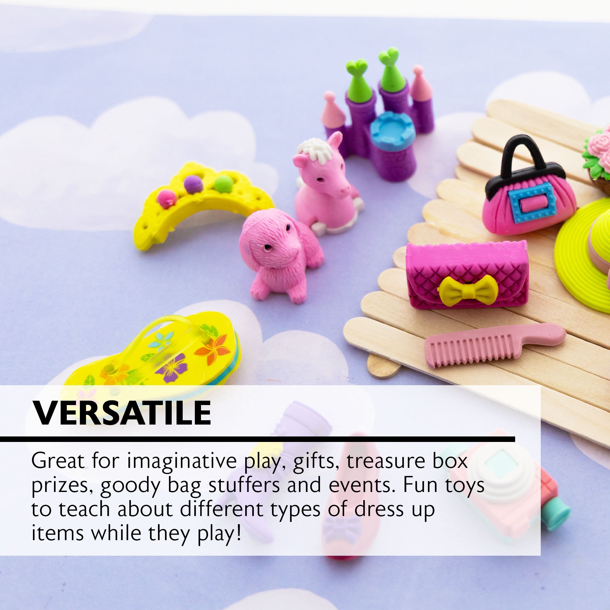 Princess 3D Erasers, 4 Count, for Kids Party Favors