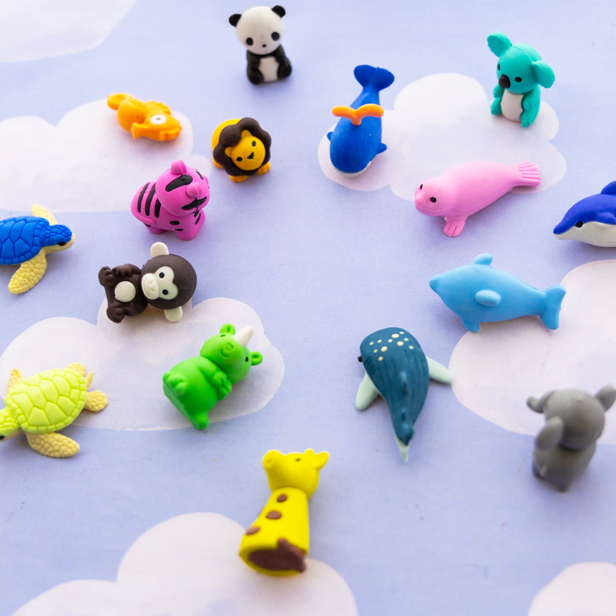 Wildlife 3D Erasers, 4 Count, for Kids Party Favors