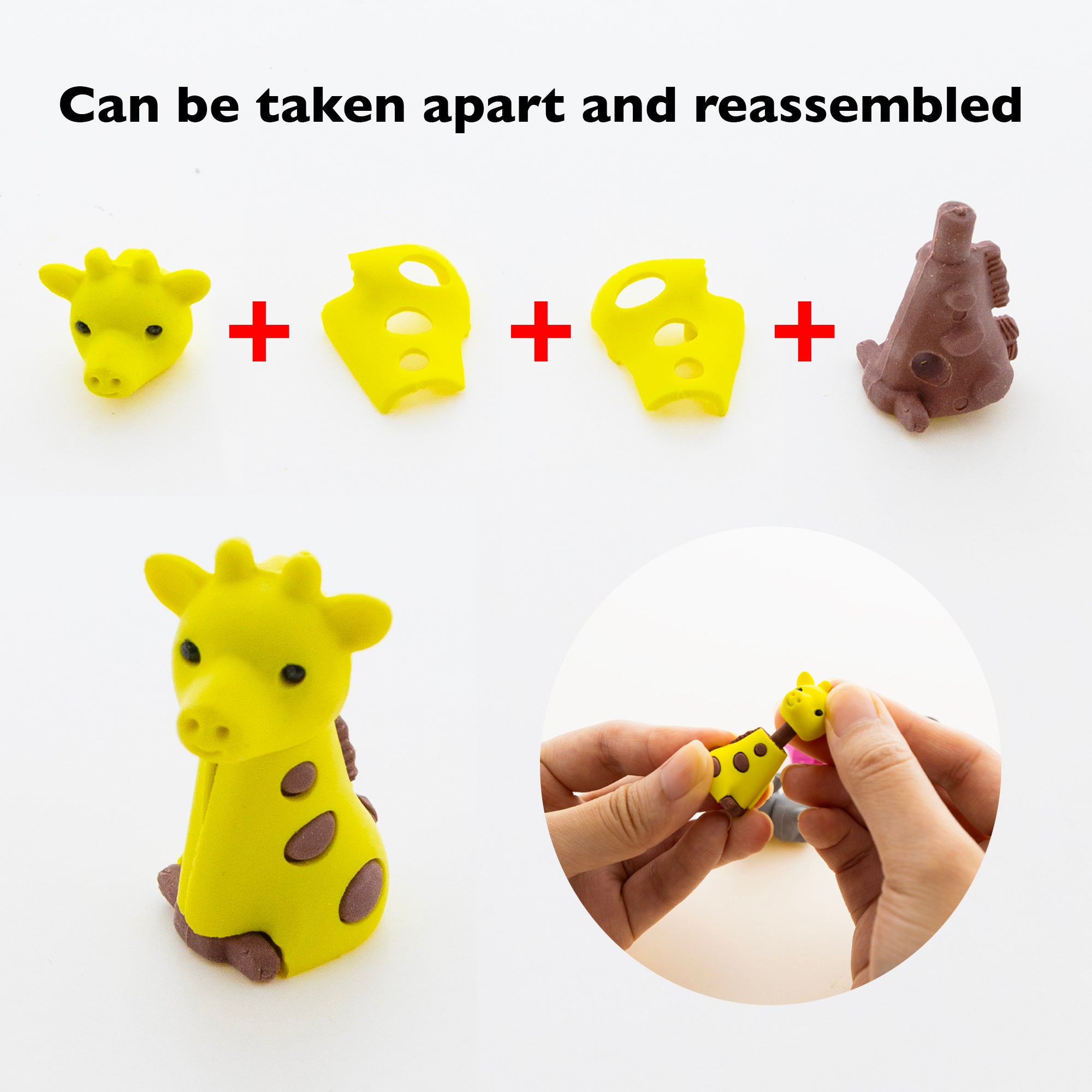 Wildlife 3D Erasers, 4 Count, for Kids Party Favors