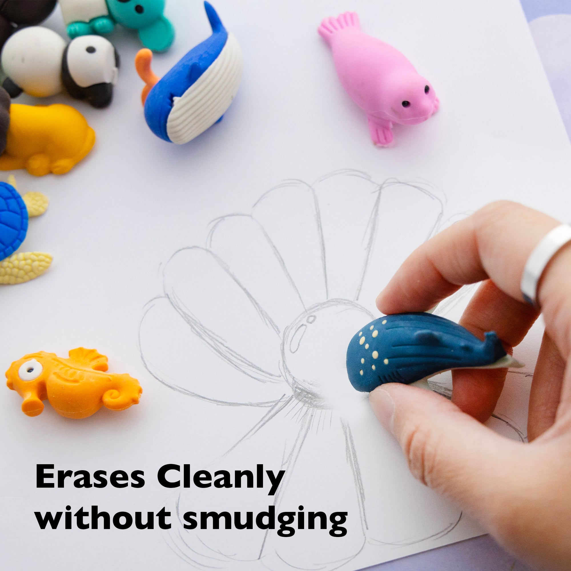 Wildlife 3D Erasers, 4 Count, for Kids Party Favors