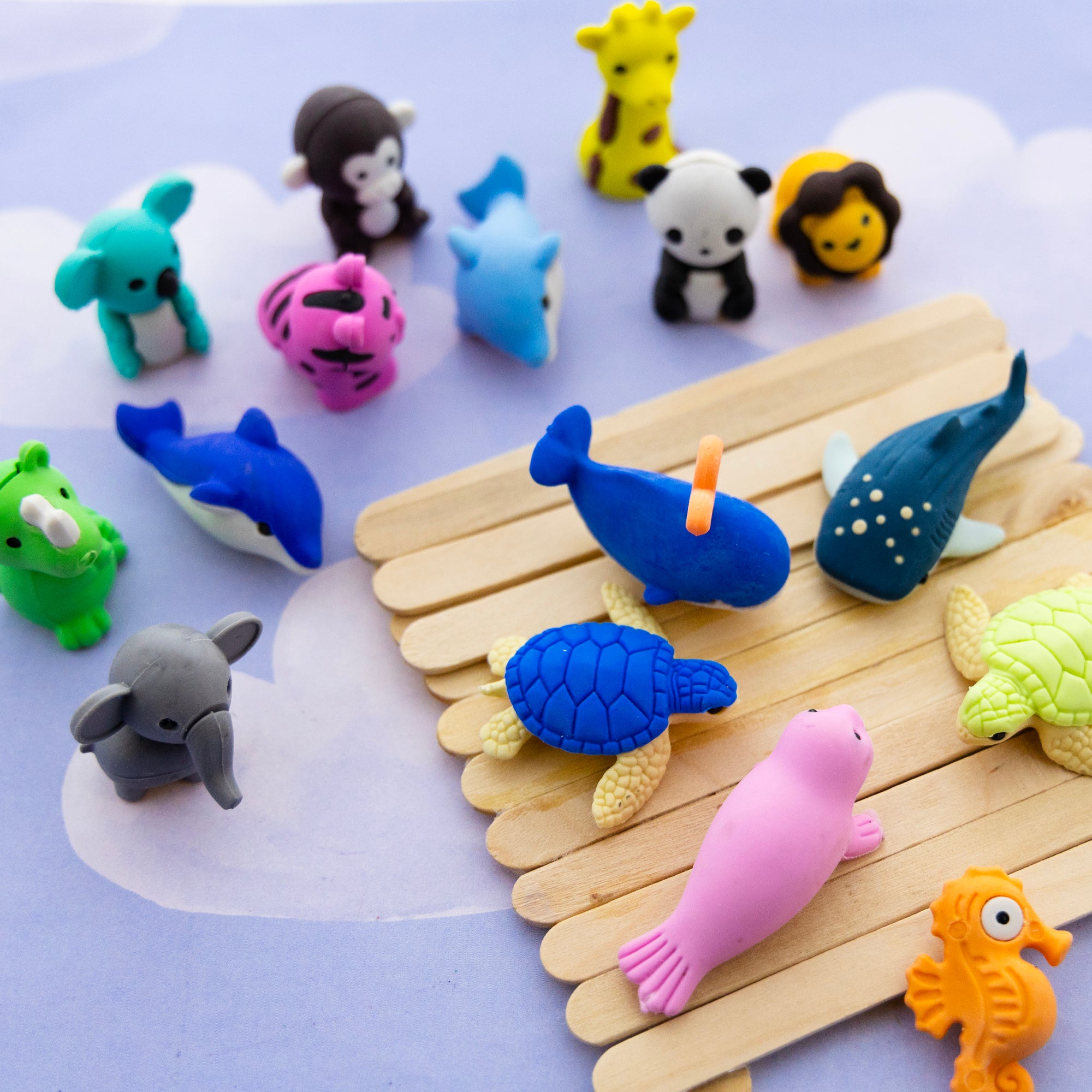 Wildlife 3D Erasers, 4 Count, for Kids Party Favors