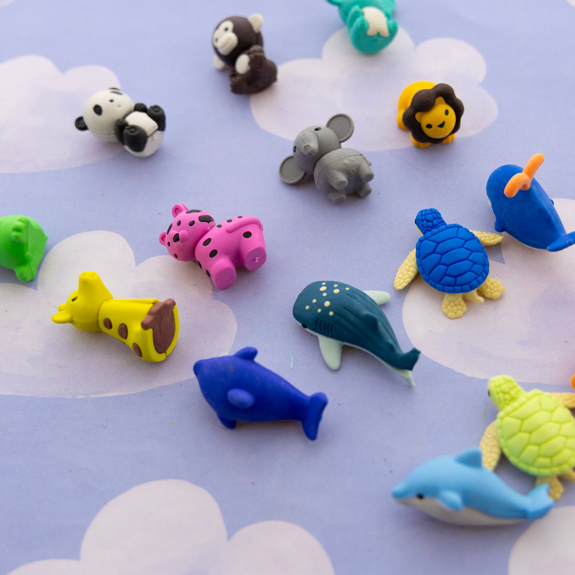 Wildlife 3D Erasers, 4 Count, for Kids Party Favors