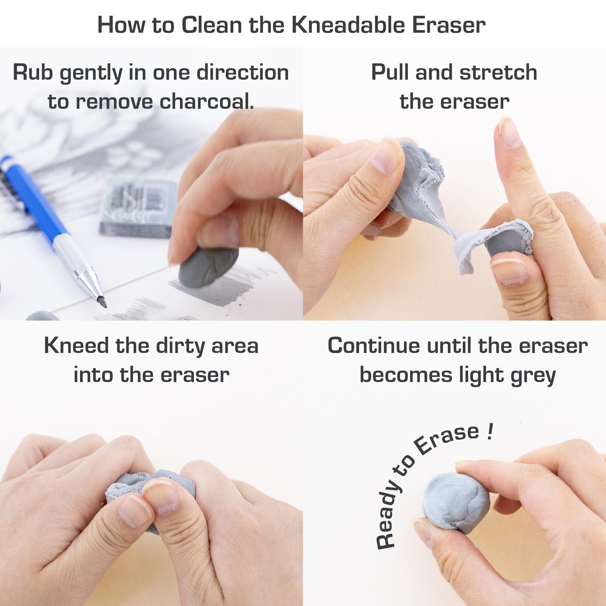 Kneaded Art Eraser, for Drawing Charcoal Pastel