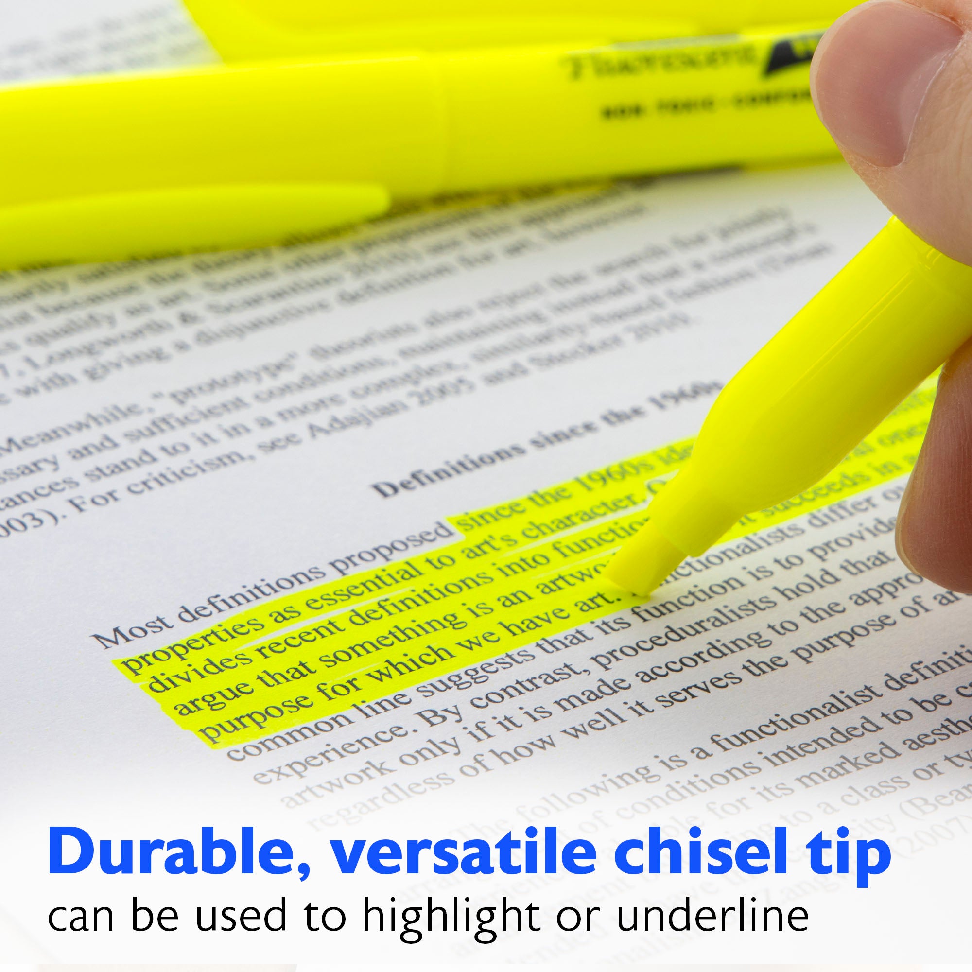 Yellow Fluorescent Highlighters, Pen-Style, 5-Count