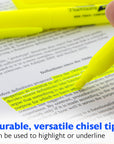 Pen Style Fluorescent Highlighters w/ Pocket Clip (5/Pack)
