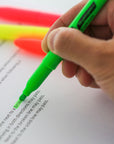 Pen Style Fluorescent Highlighters w/ Pocket Clip (5/Pack)