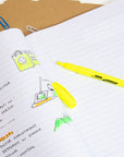 Pen Style Fluorescent Highlighters w/ Pocket Clip (5/Pack)