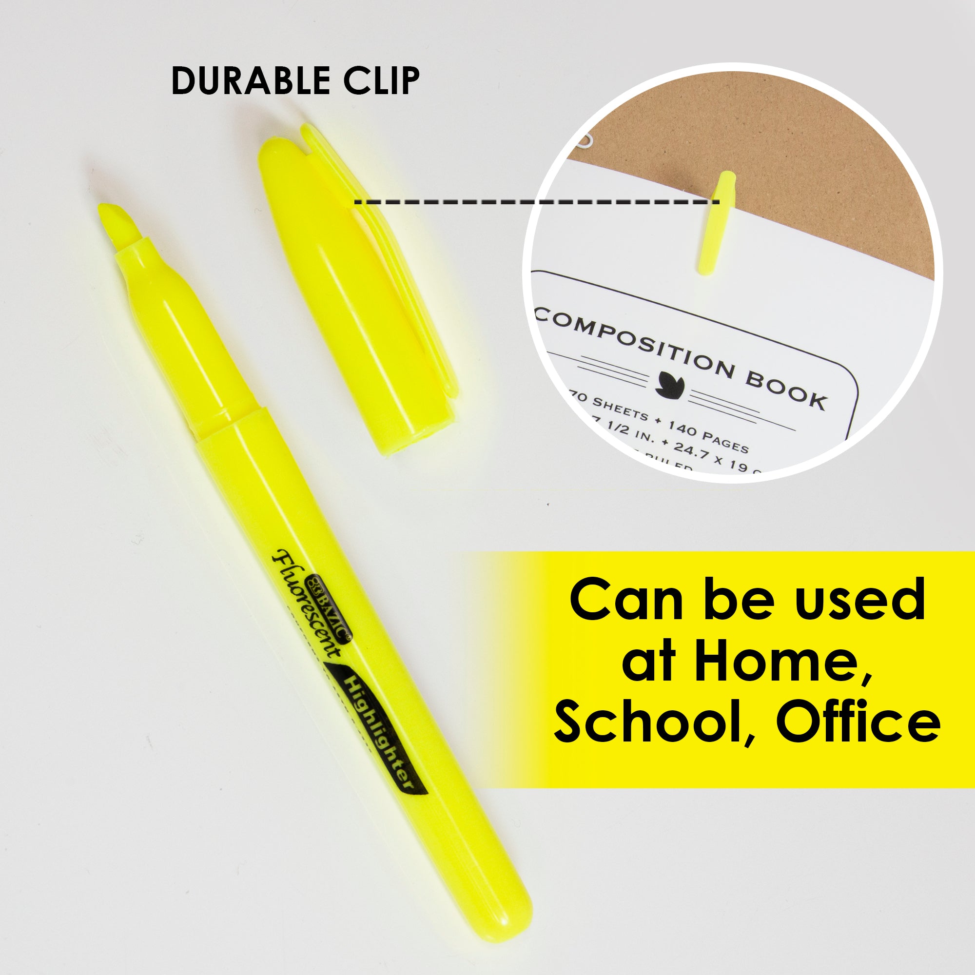 Yellow Highlighters, 12 Count, Chisel Tip, Quick Dry
