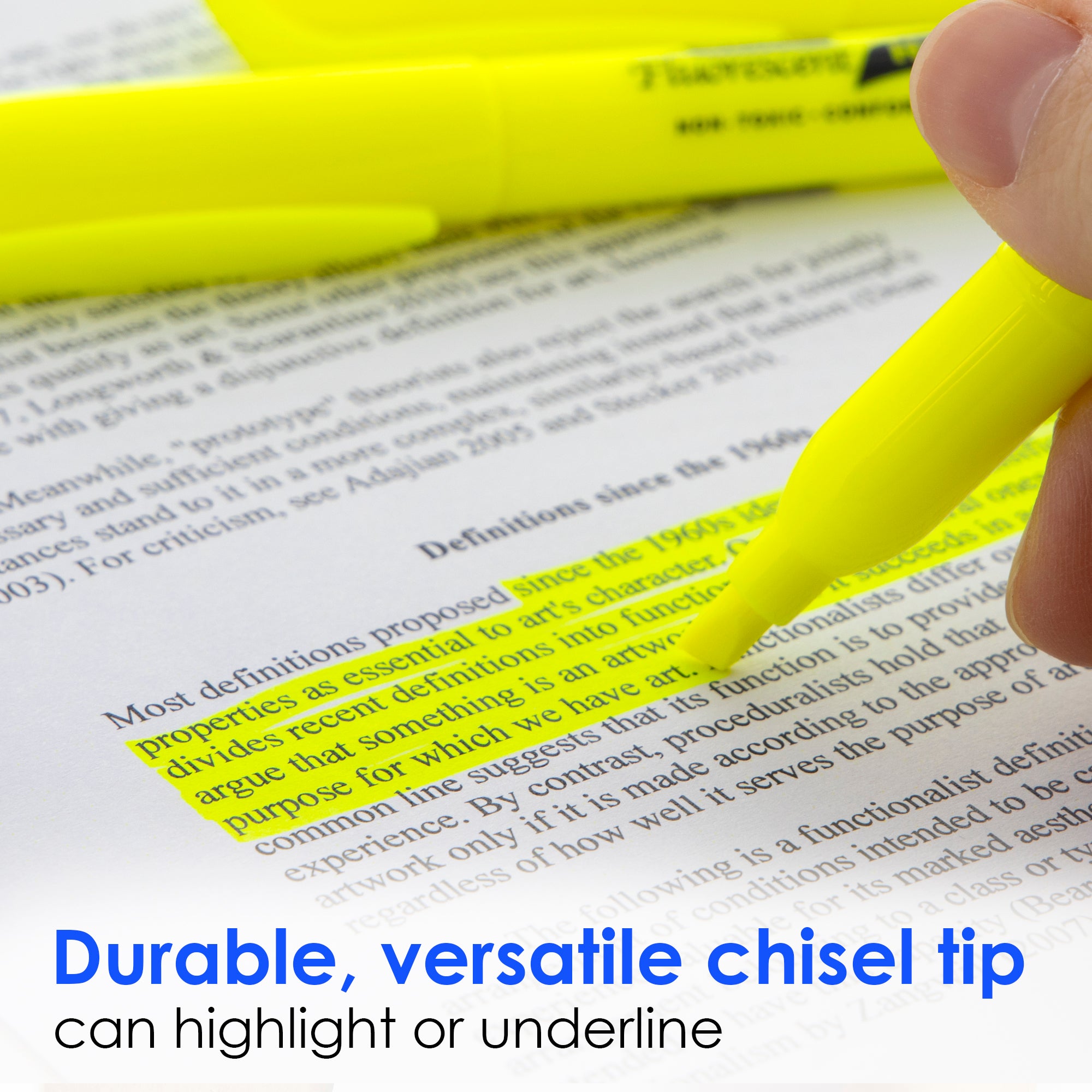 Yellow Fluorescent Highlighters, Pen-Style, 12-Count