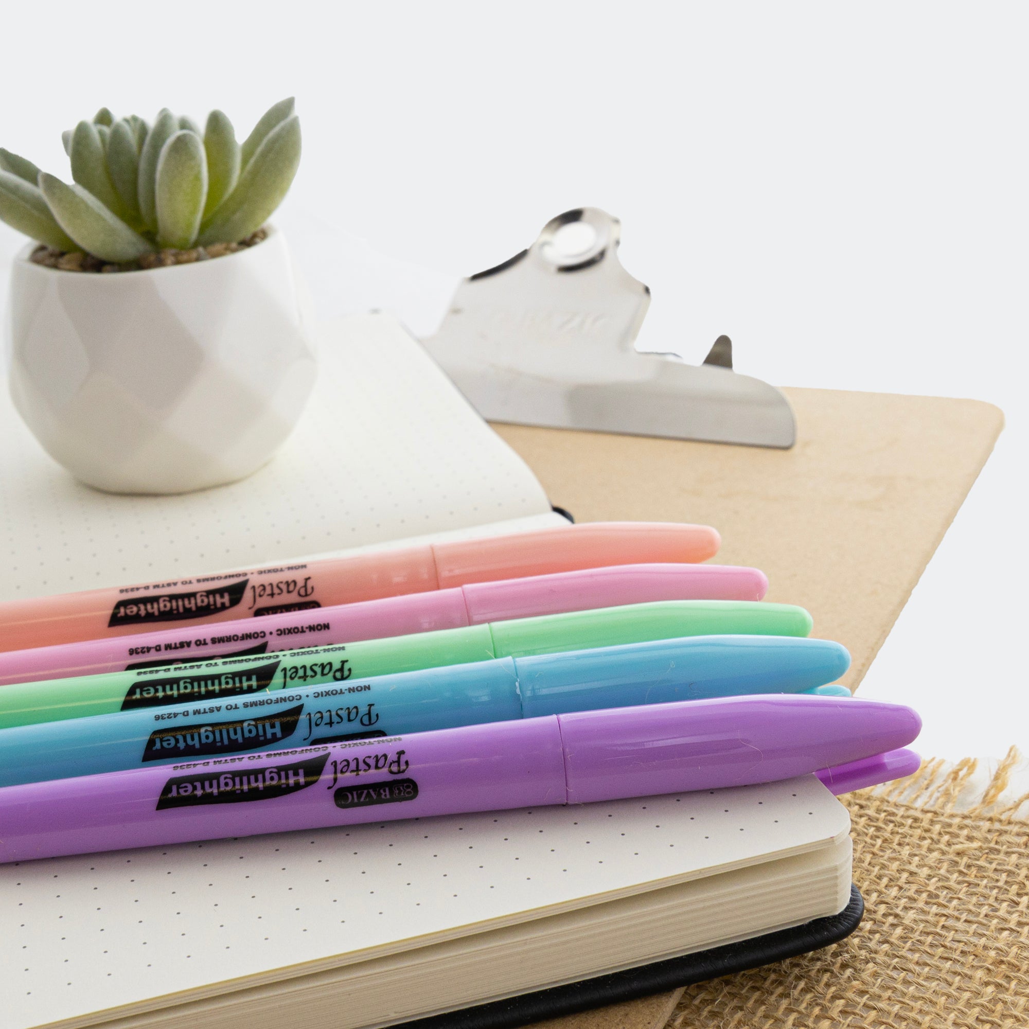 Assorted Pastel Highlighters, Pen-Style, 5-Count