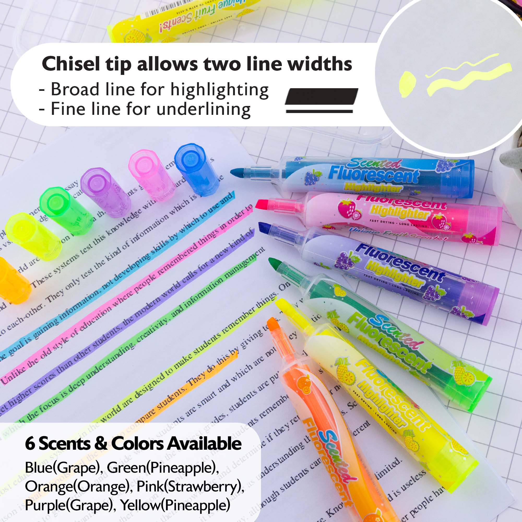 Fruit Scented Highlighters (3/Pack)