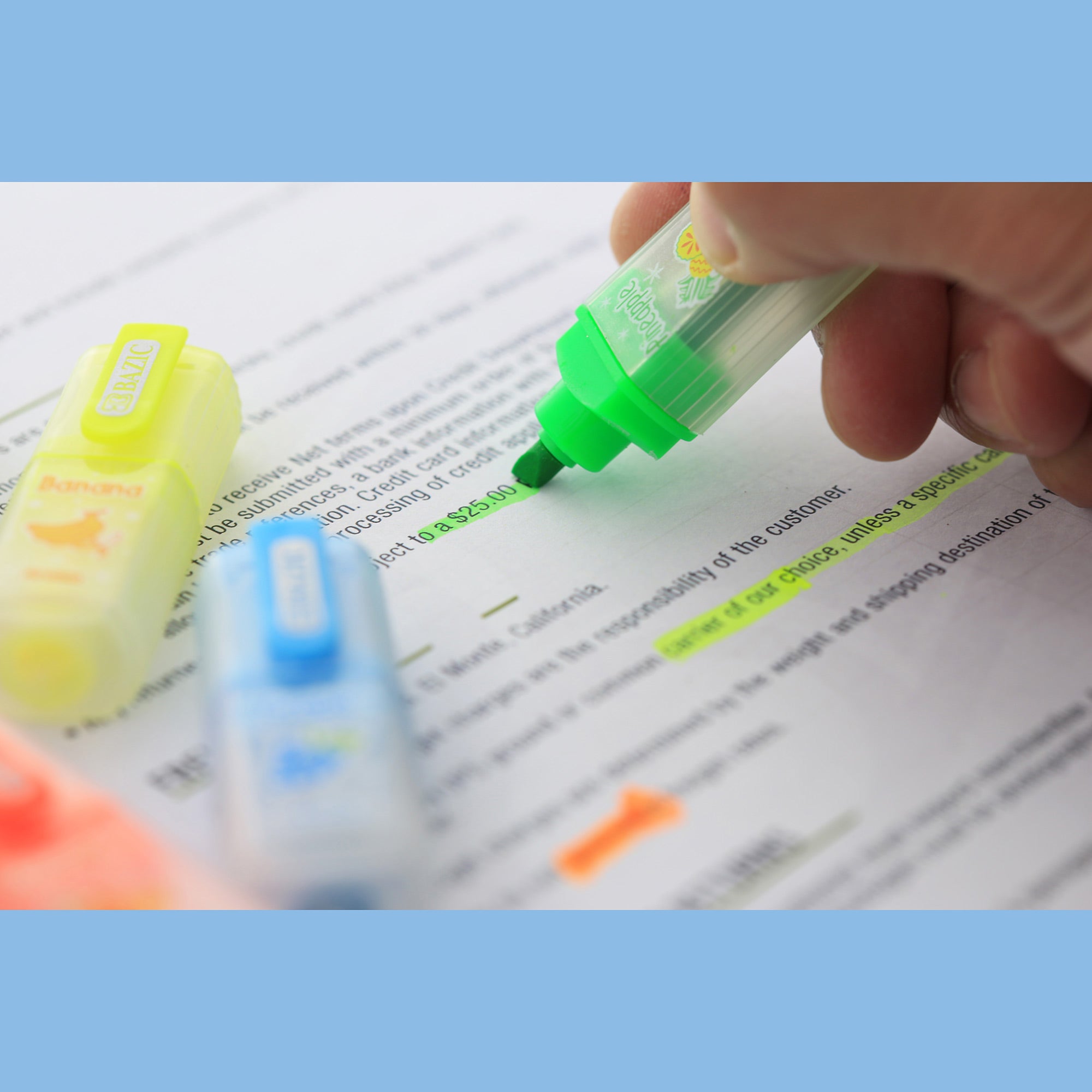 Scented Fluorescent Highlighters, 6 Count