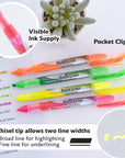 Pen Style Fluorescent Color Liquid Highlighters (4/Pack)