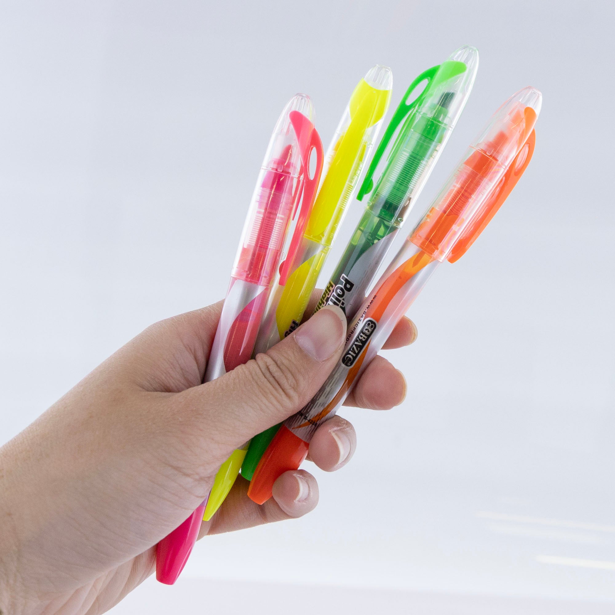 Pen Style Fluorescent Color Liquid Highlighters (4/Pack)