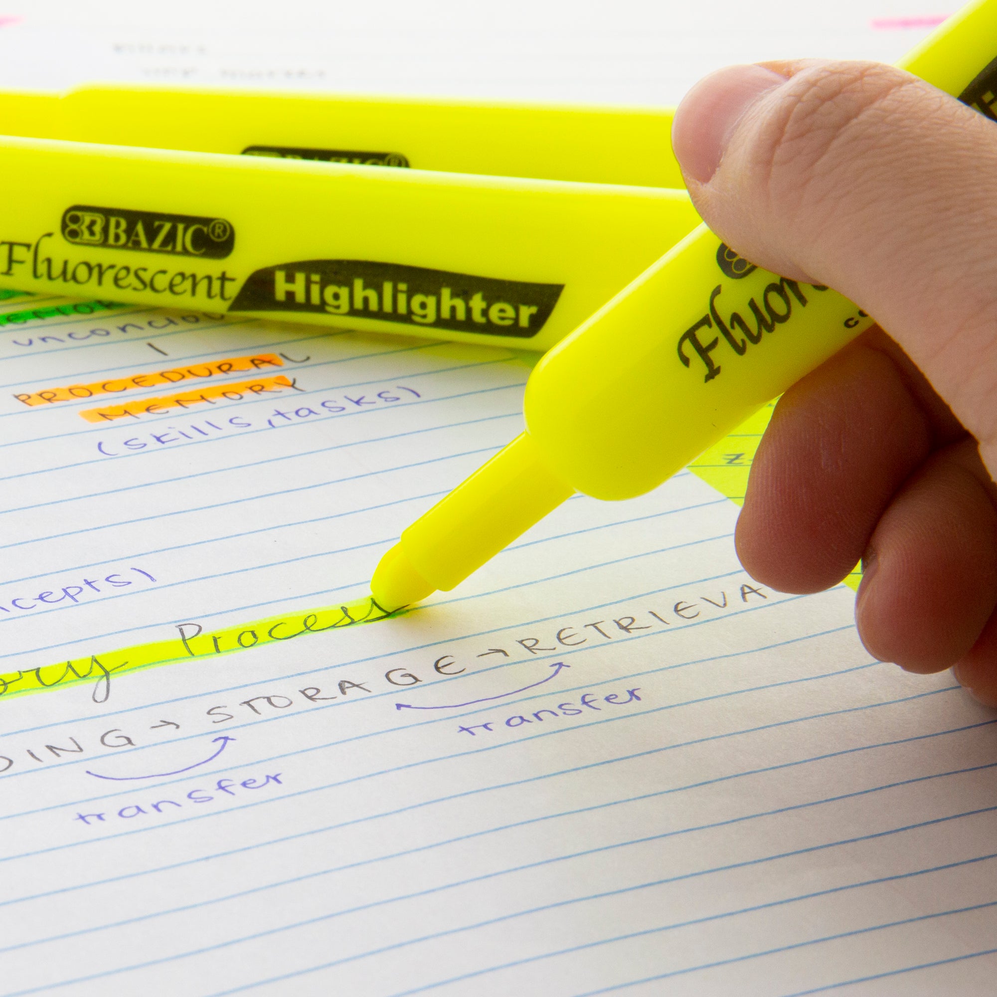 Assorted Fluorescent Highlighters, Desk-Style, 12-Count