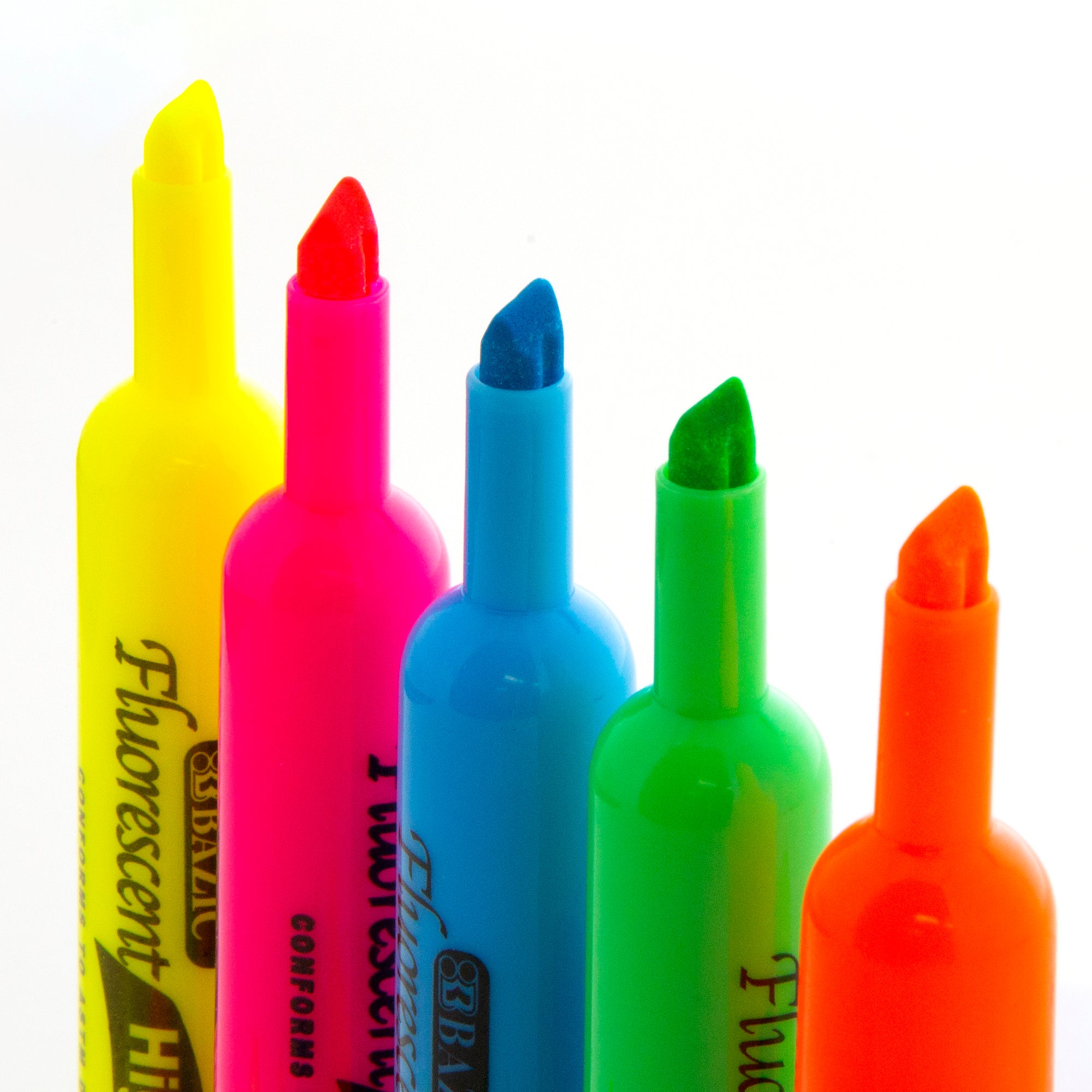Assorted Fluorescent Highlighters, Desk-Style, 12-Count