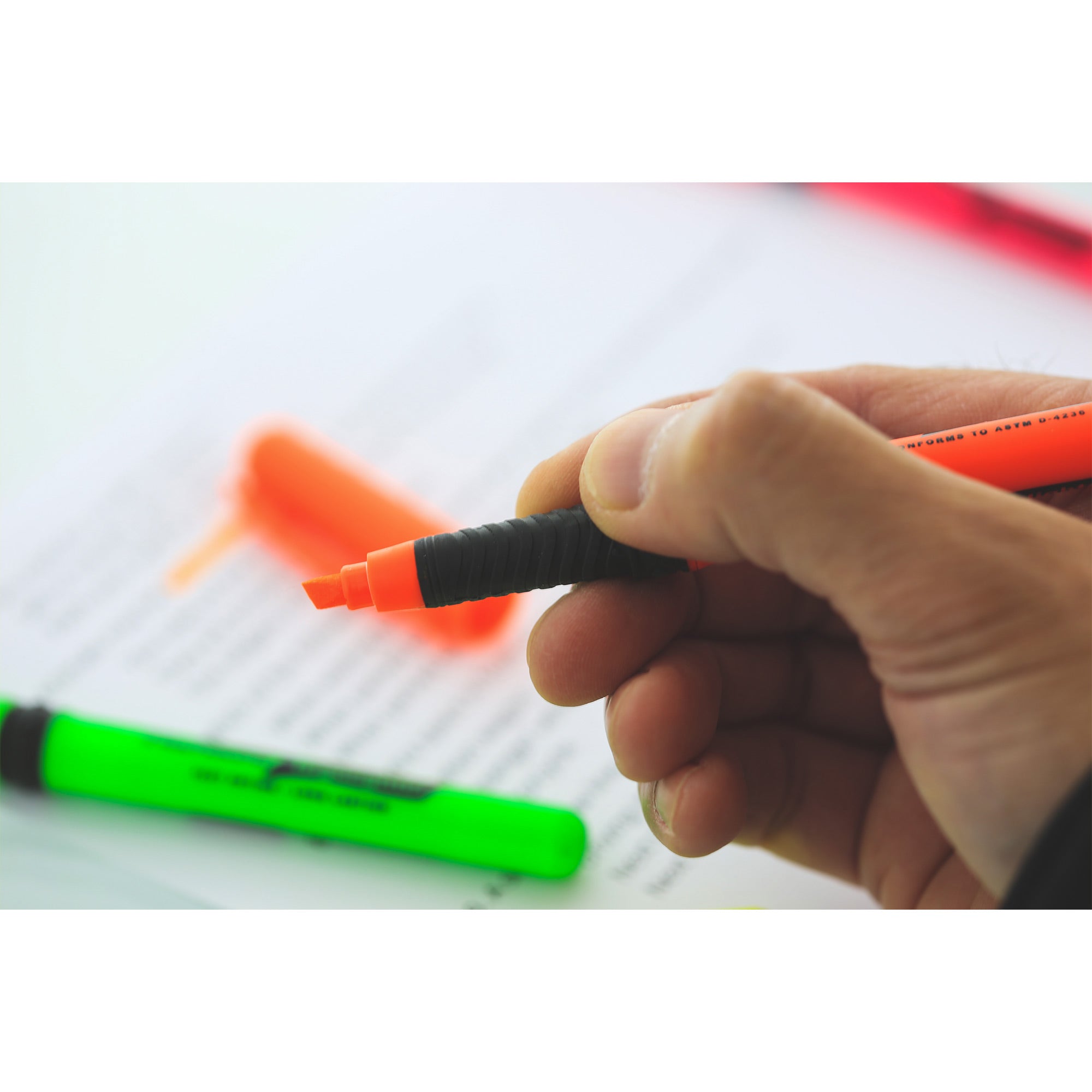 Assorted Fluorescent Highlighters, Pen-Style, 4-Count