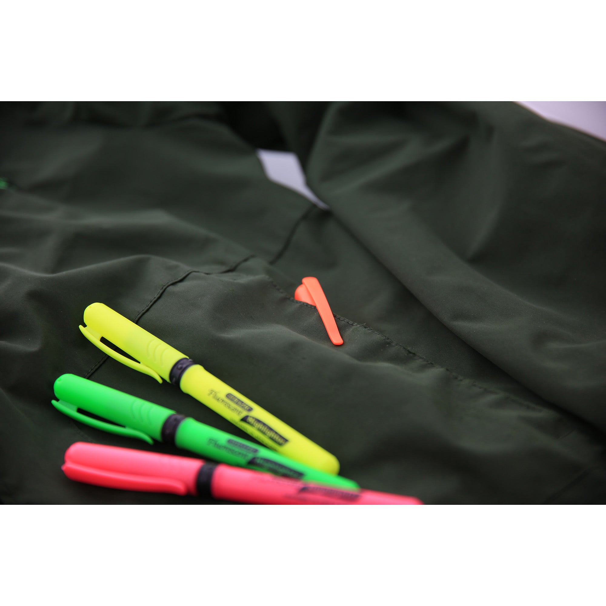 Assorted Fluorescent Highlighters, Pen-Style, 4-Count