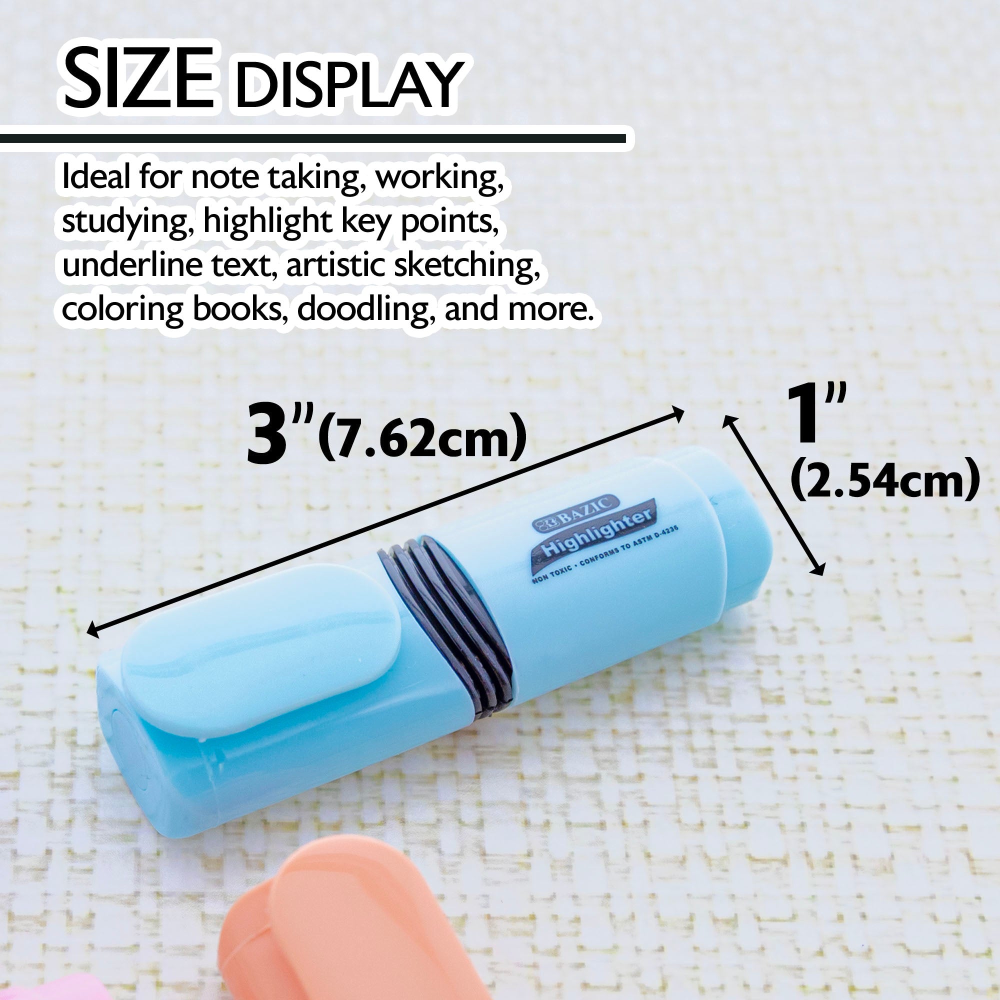 Assorted Pastel Highlighters, Mini Desk-Style, 4-Count