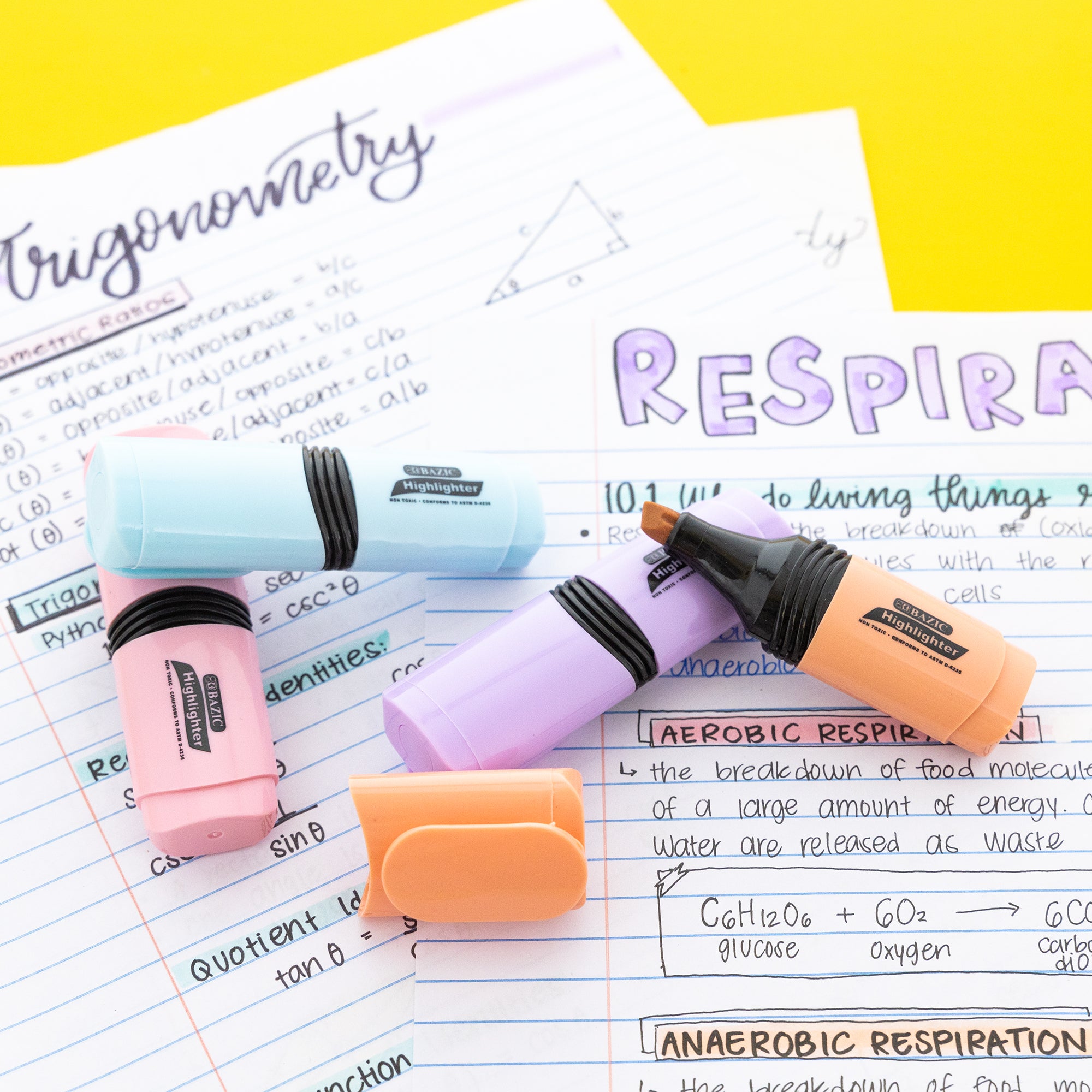 Mini Desk Style Pastel Highlighters (4/Pack)