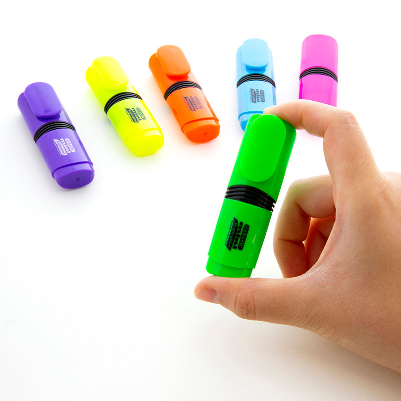 Assorted Fluorescent Highlighters, Mini Desk-Style, 4-Count