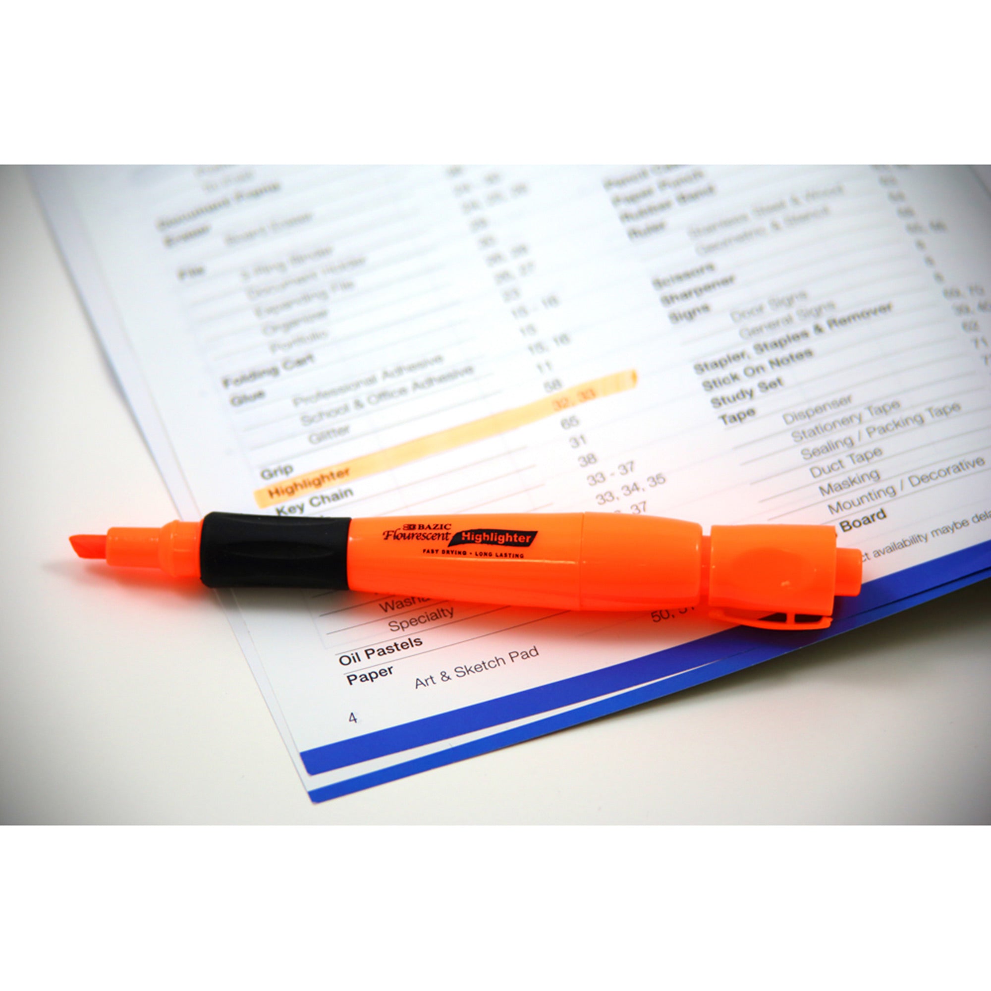 Assorted Fluorescent Highlighters, Desk-Style, 3-Count