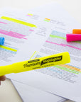Yellow Desk Style Fluorescent Highlighters (12/Box)