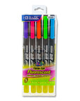 Double Tip Fluorescent Highlighters (5/Pack)