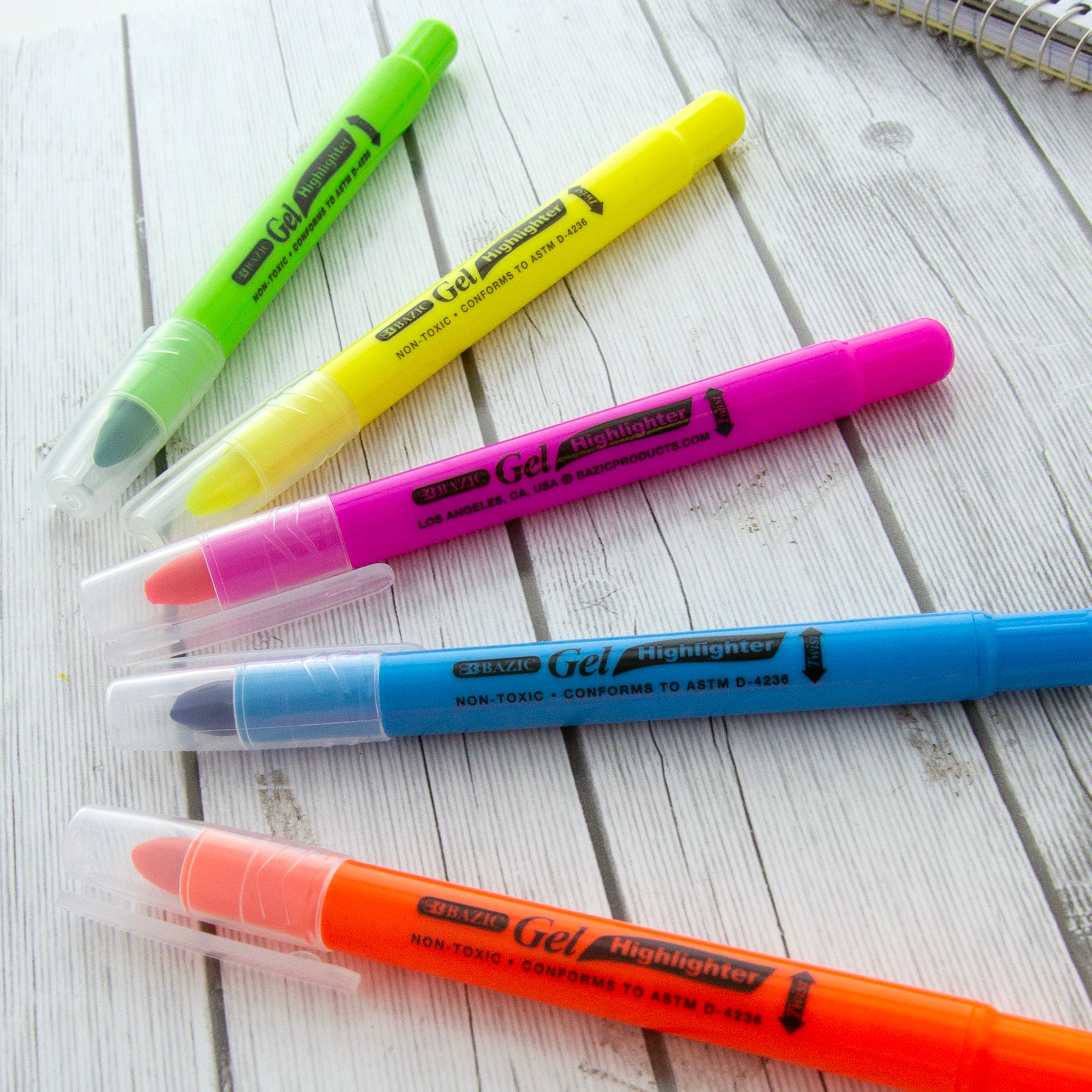 Bible Highlighters, Gel, 5 Fluorescent Colors