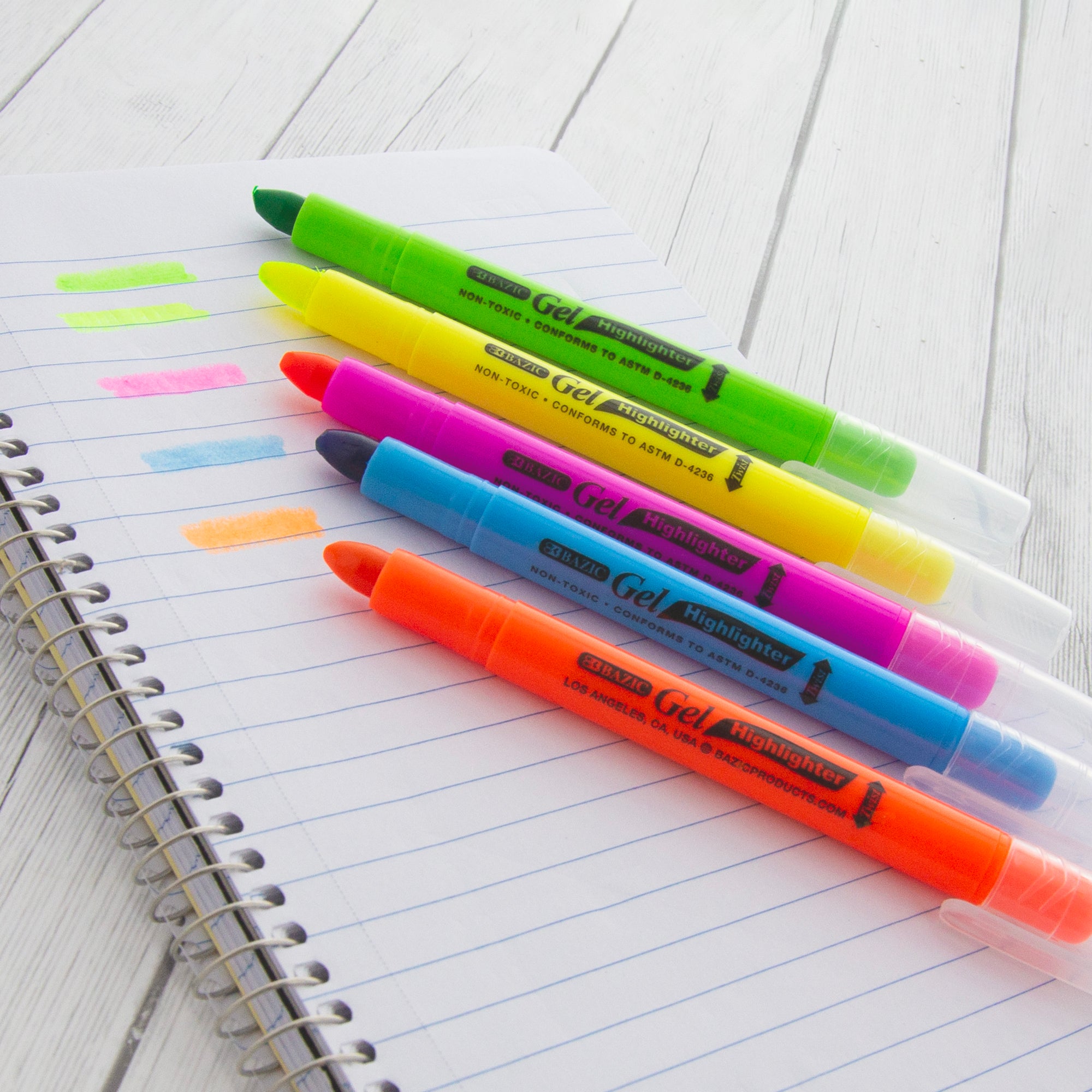 Bible Highlighters, Gel, 5 Fluorescent Colors