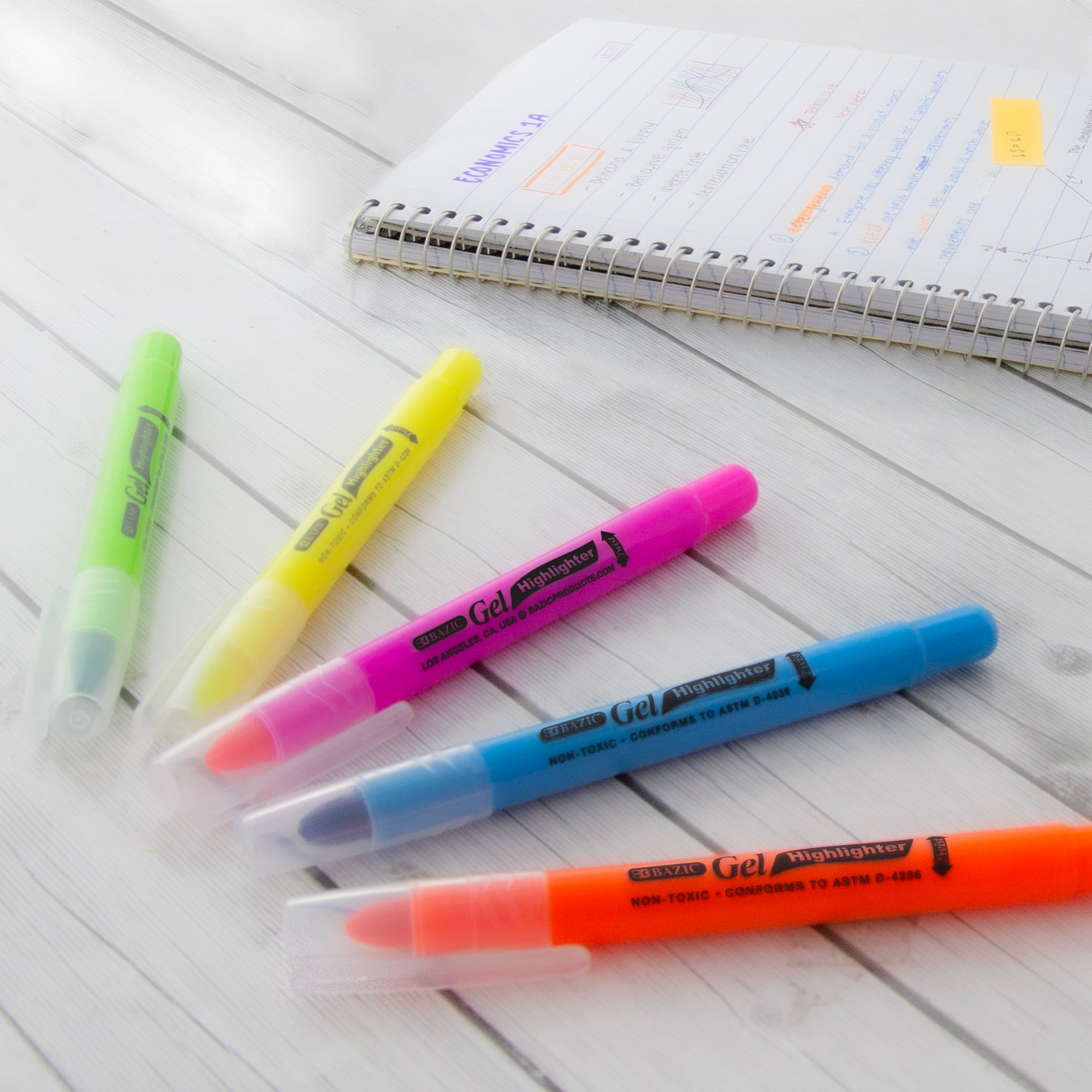 Bible Highlighters, Gel, 5 Fluorescent Colors