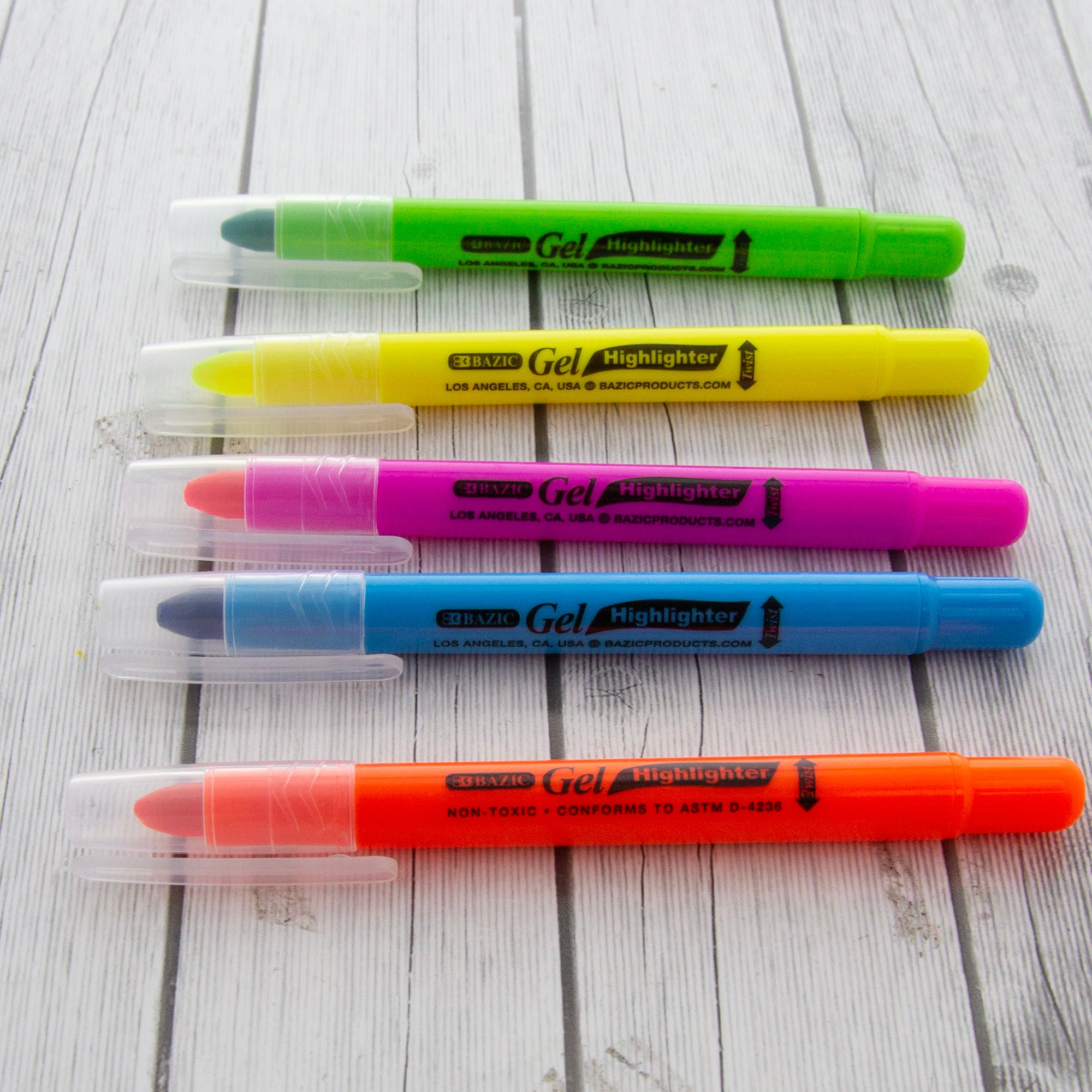 Bible Highlighters, Gel, 5 Fluorescent Colors