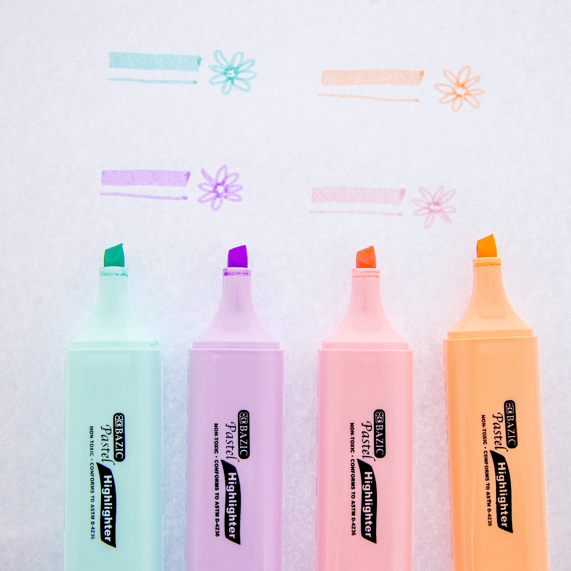 Pastel Highlighters w/ Pocket Clip (3/Pack)