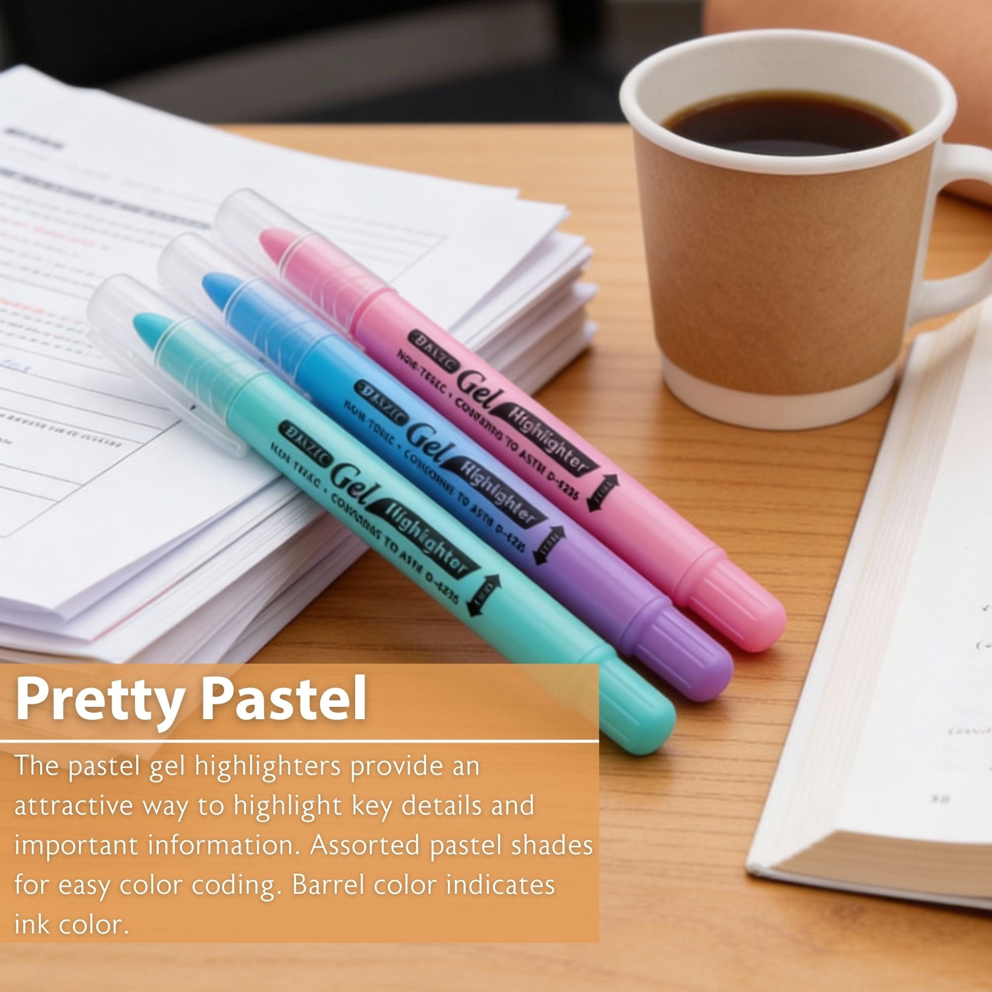 5 Pastel Gel Highlighters