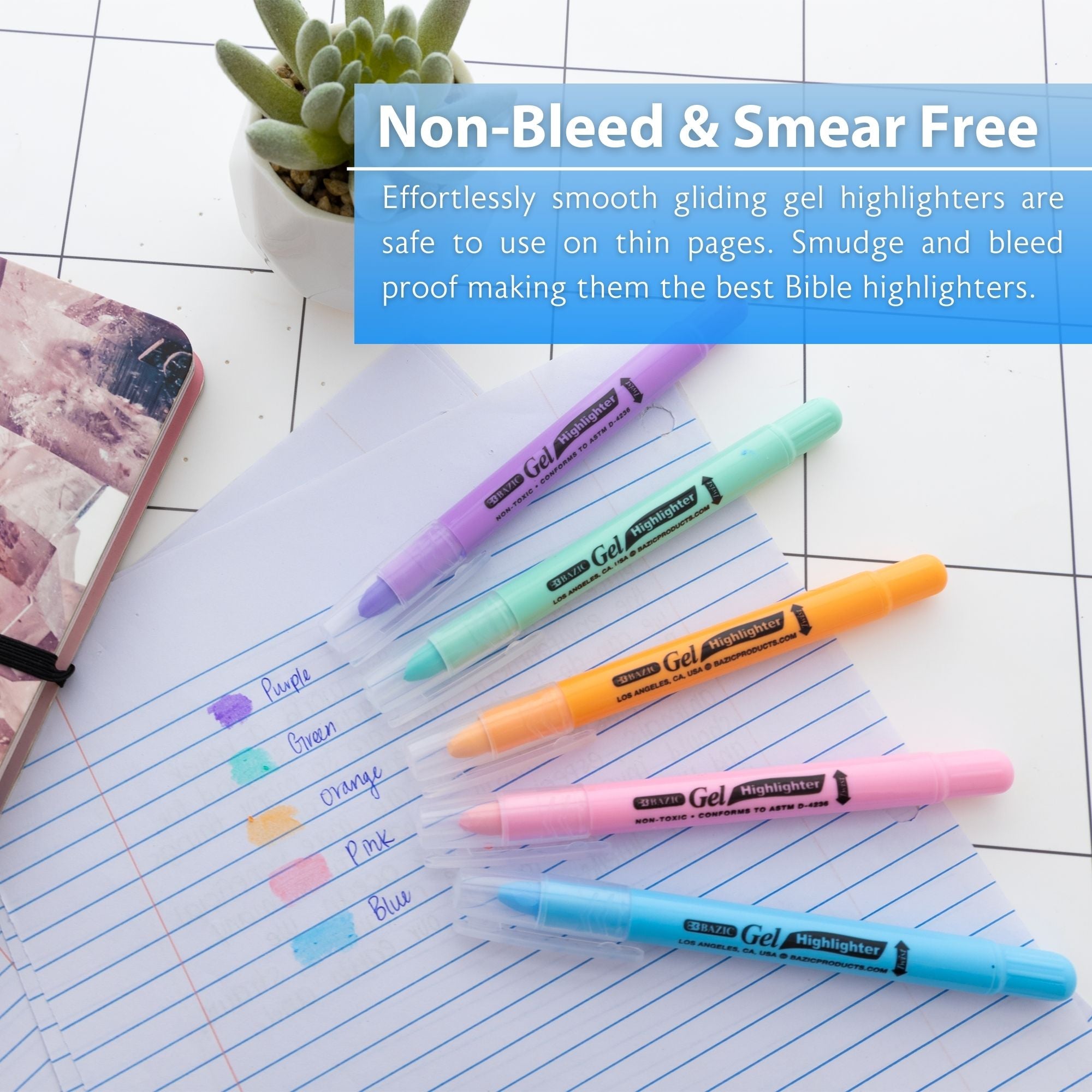 5 Pastel Gel Highlighters