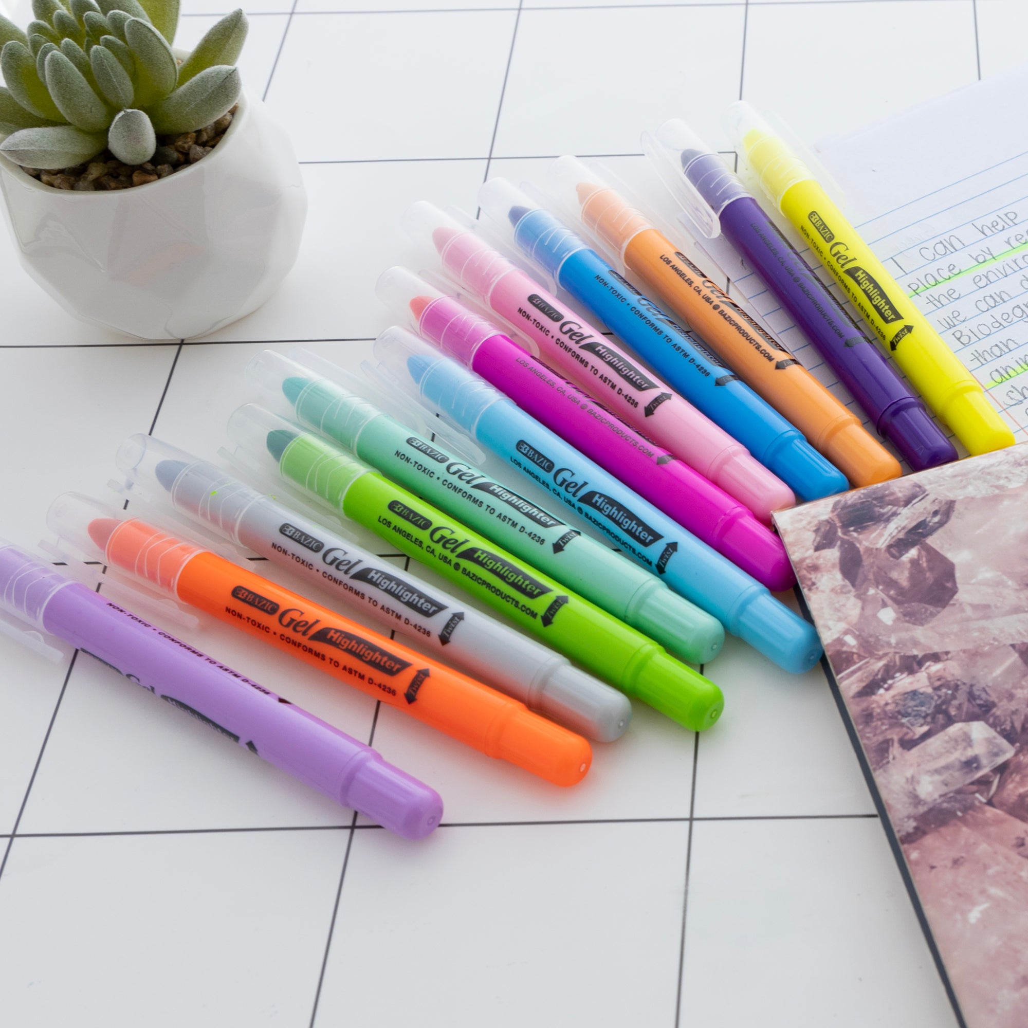 Bible Highlighters, Gel, 12 Fluorescent & Pastel Colors