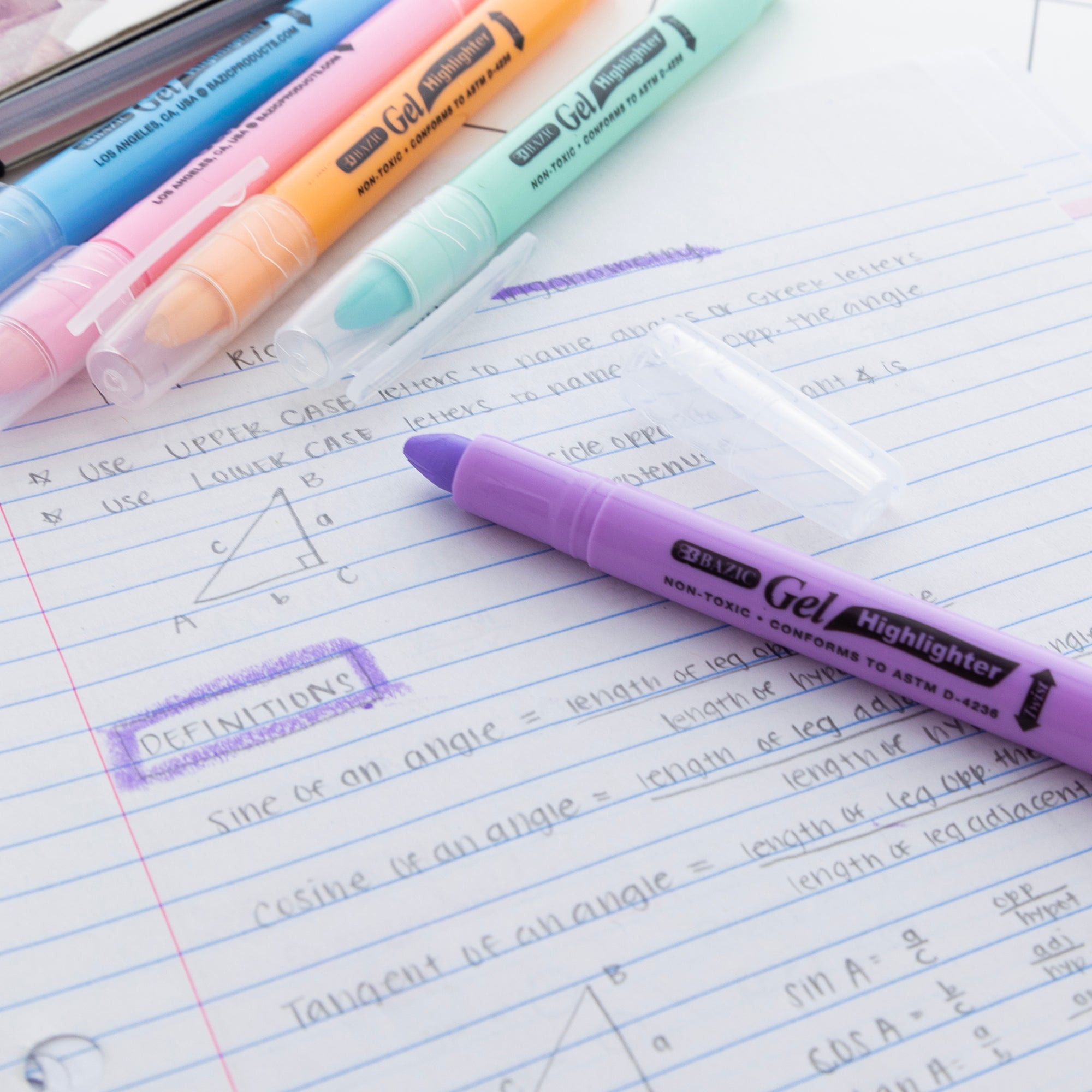 Bible Highlighters, Gel, 12 Fluorescent & Pastel Colors