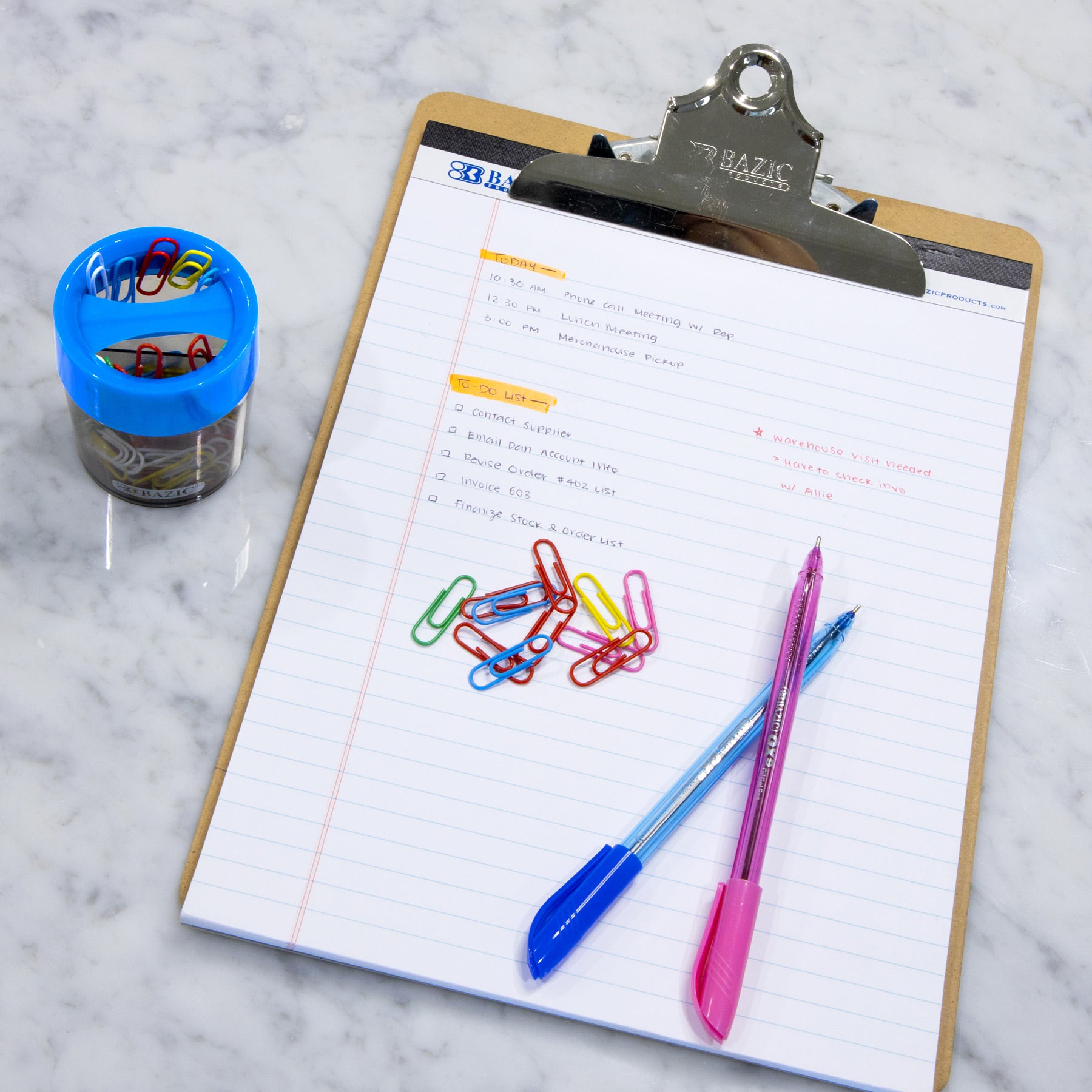 Magnetic Paper Clip Holder with 50 Clips