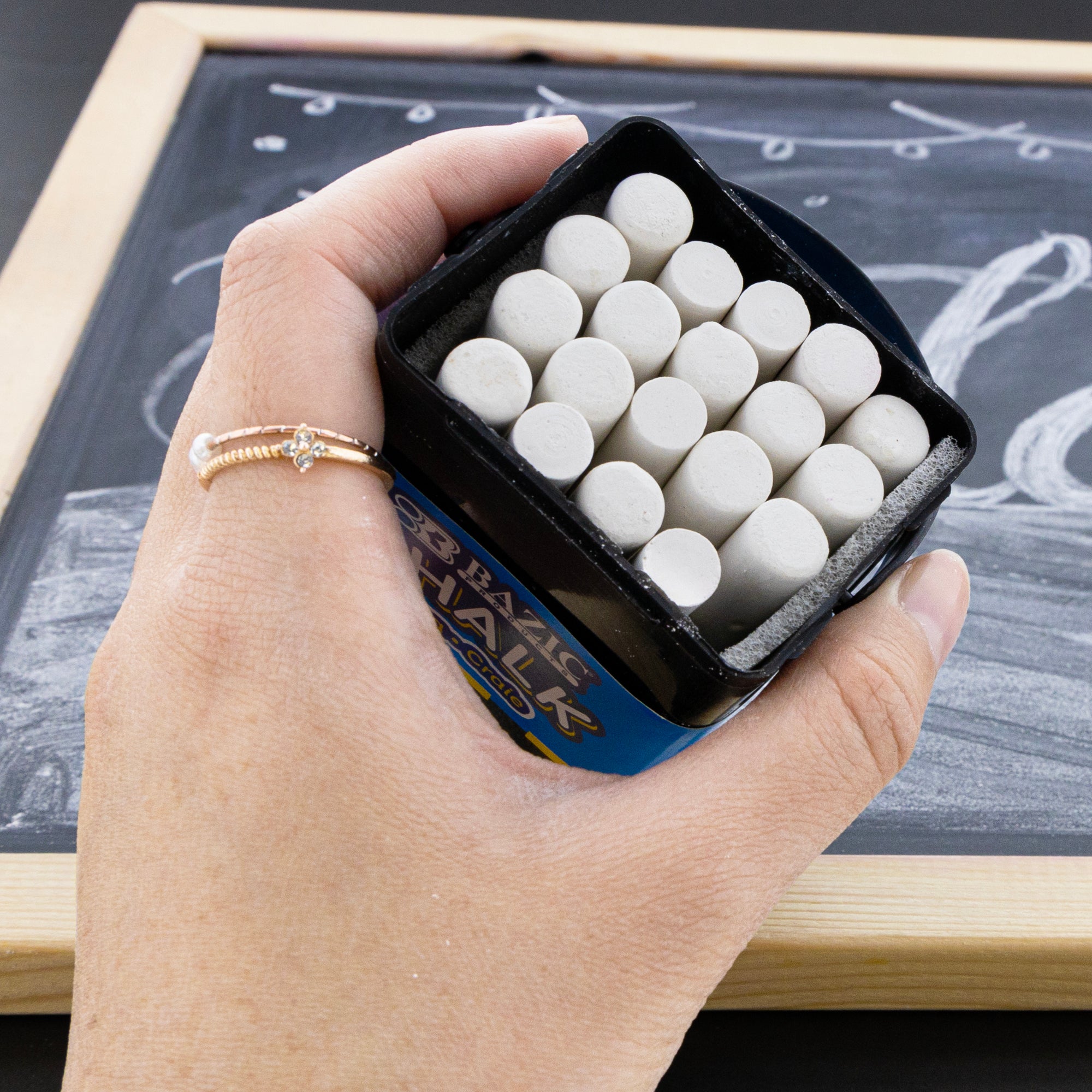White Dustless Chalk, 20 Sticks, for Classroom Sidewalk Art