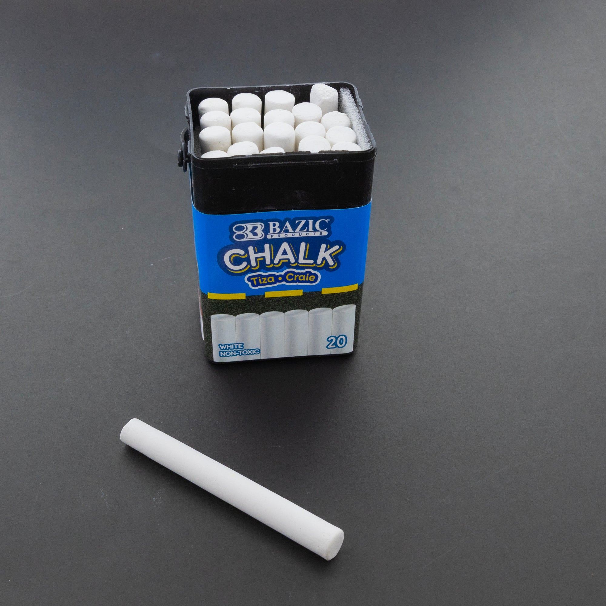 White Dustless Chalk, 20 Sticks, for Classroom Sidewalk Art
