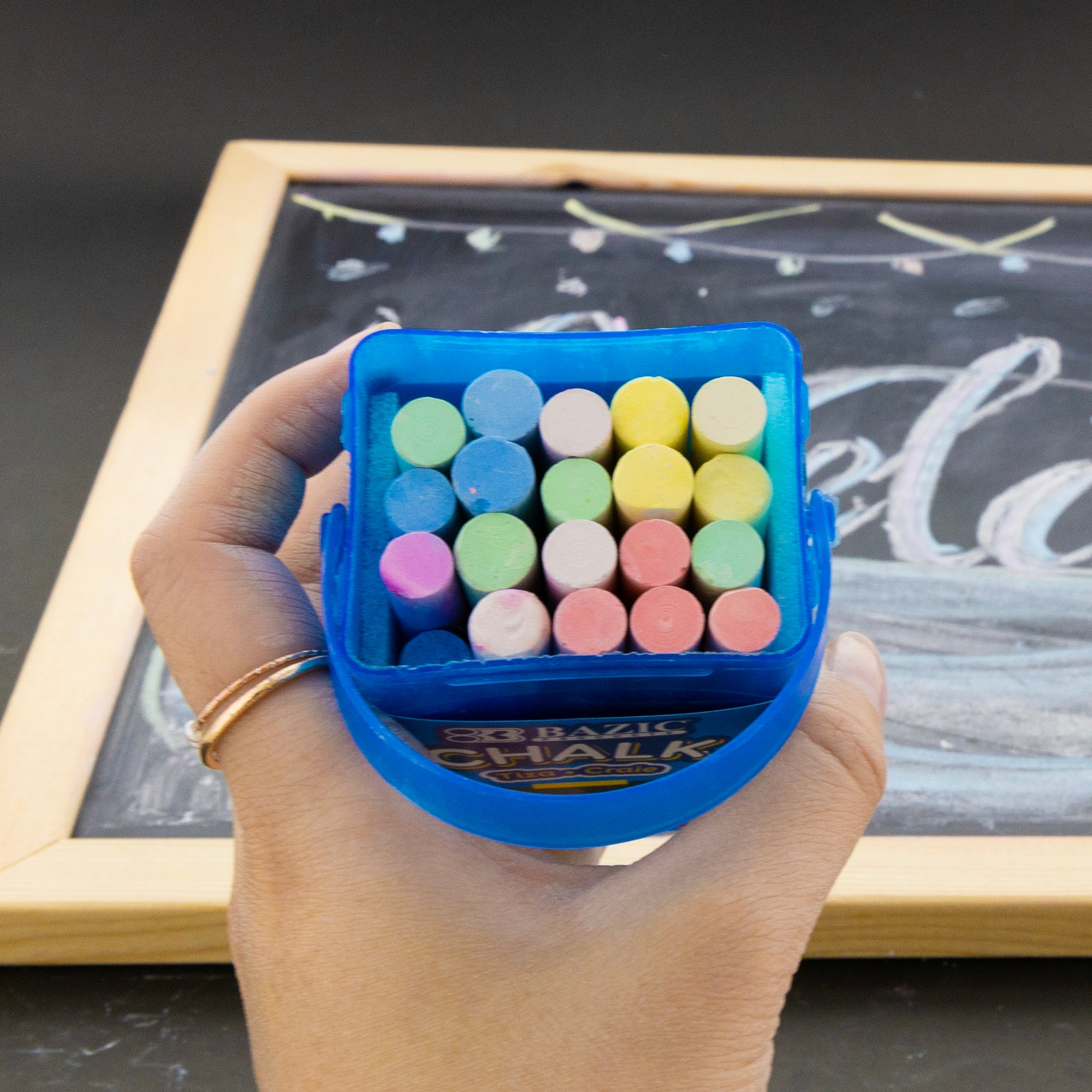 Assorted Color Chalk, 20 Sticks, for Classroom Sidewalk Art