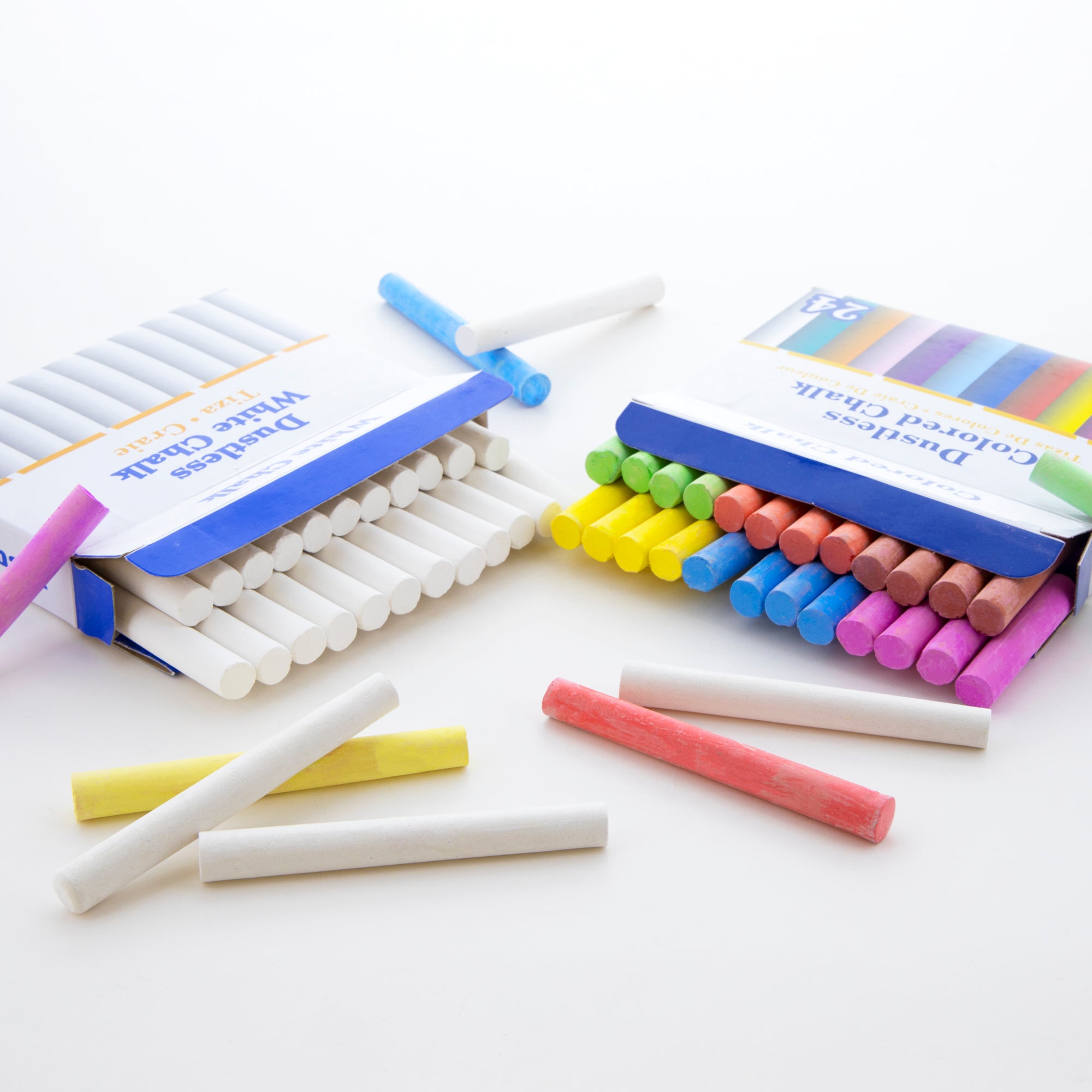 Assorted Color Dustless Chalk, 24 Sticks