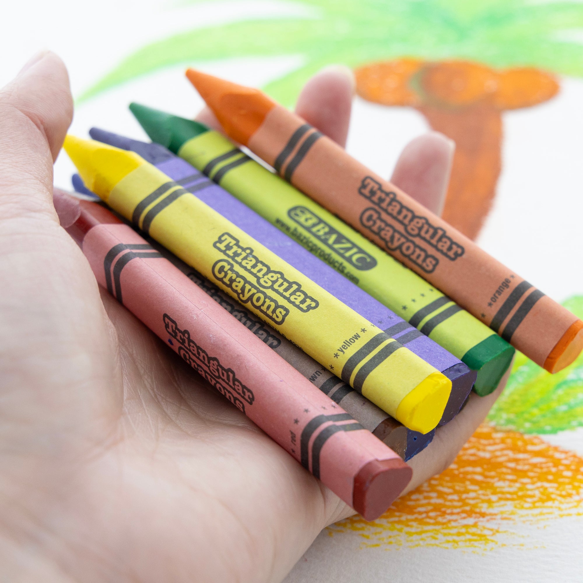 8 Color Premium Jumbo Triangle Crayons