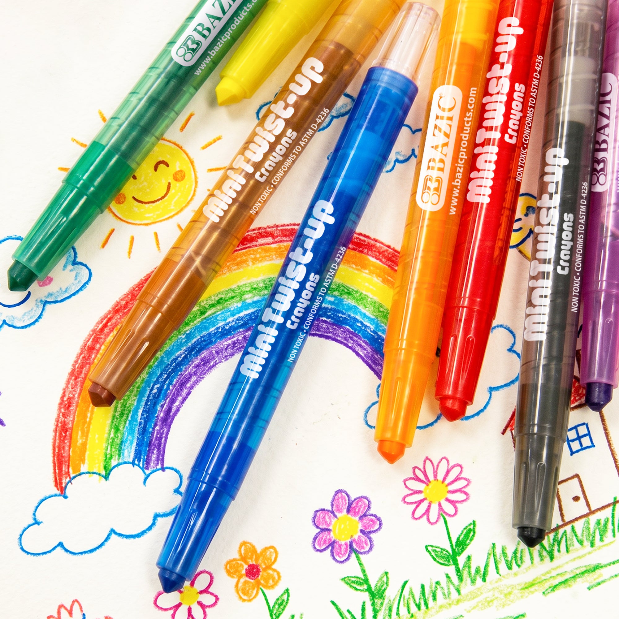 10 Color Mini Twist-Up Propelling Crayons